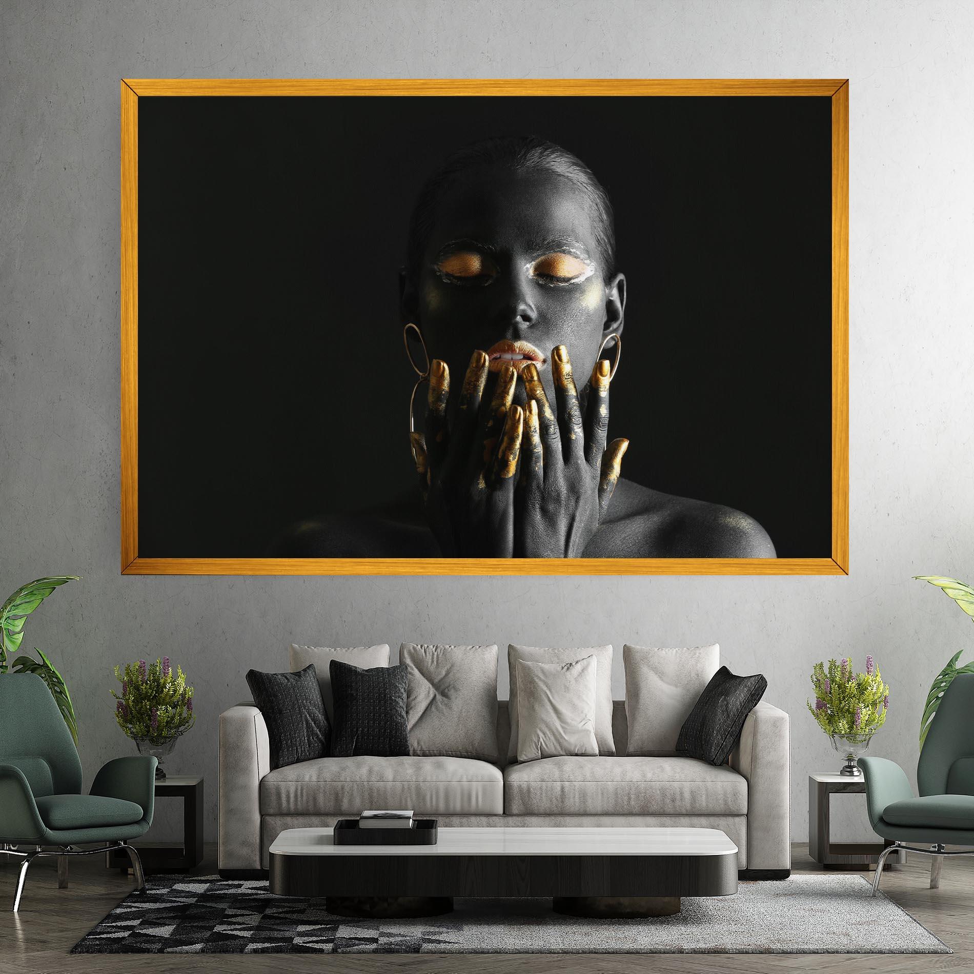 Vászonkép Black Golden Makeup mockup 7