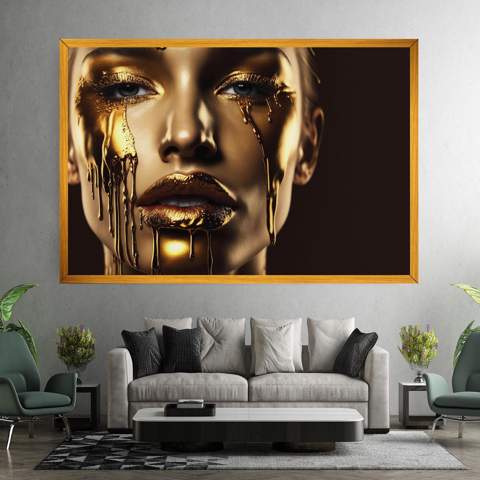 Vászonkép Gold Dripping Makeup mockup 7
