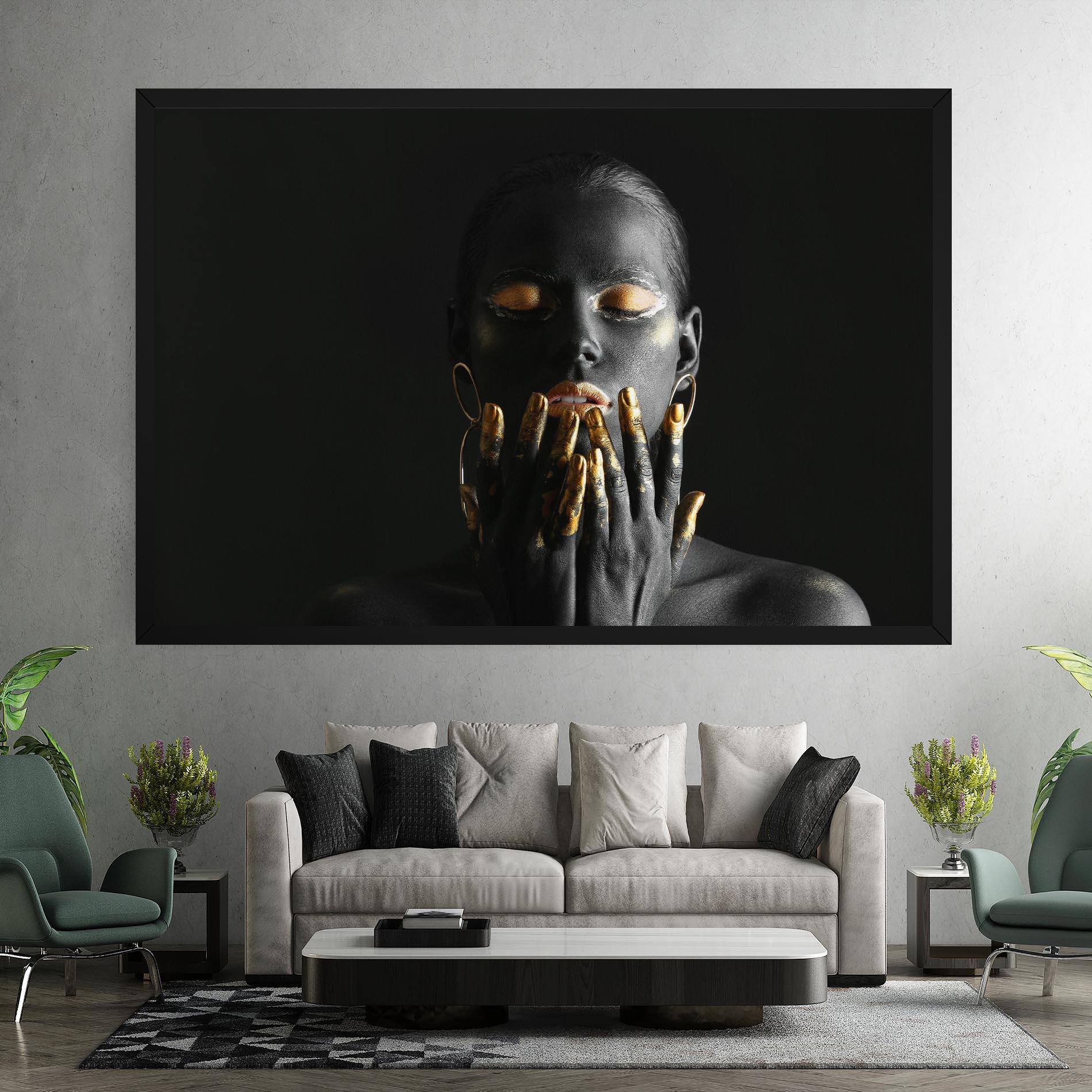 Vászonkép Black Golden Makeup mockup 7