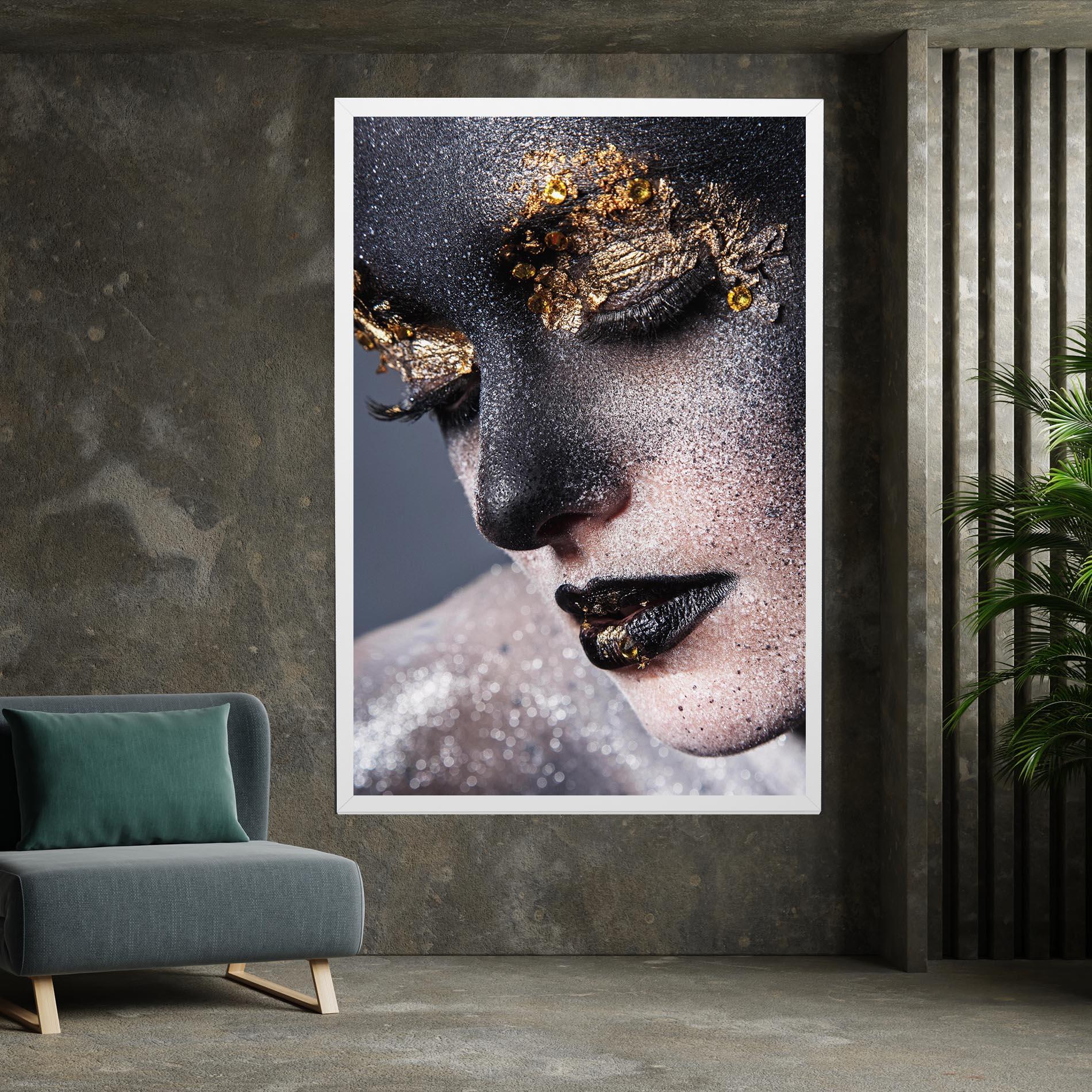 Vászonkép Beautiful Gold Artistic Makeup mockup 7