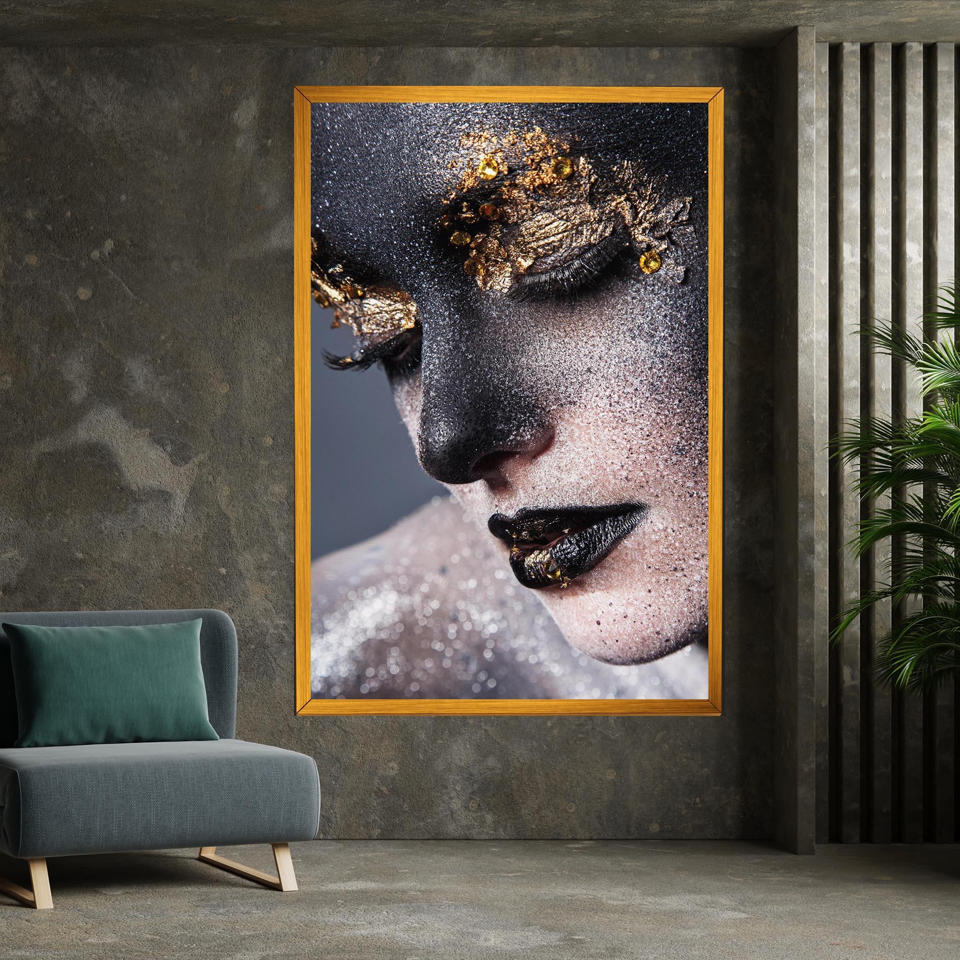 Vászonkép Beautiful Gold Artistic Makeup mockup 7