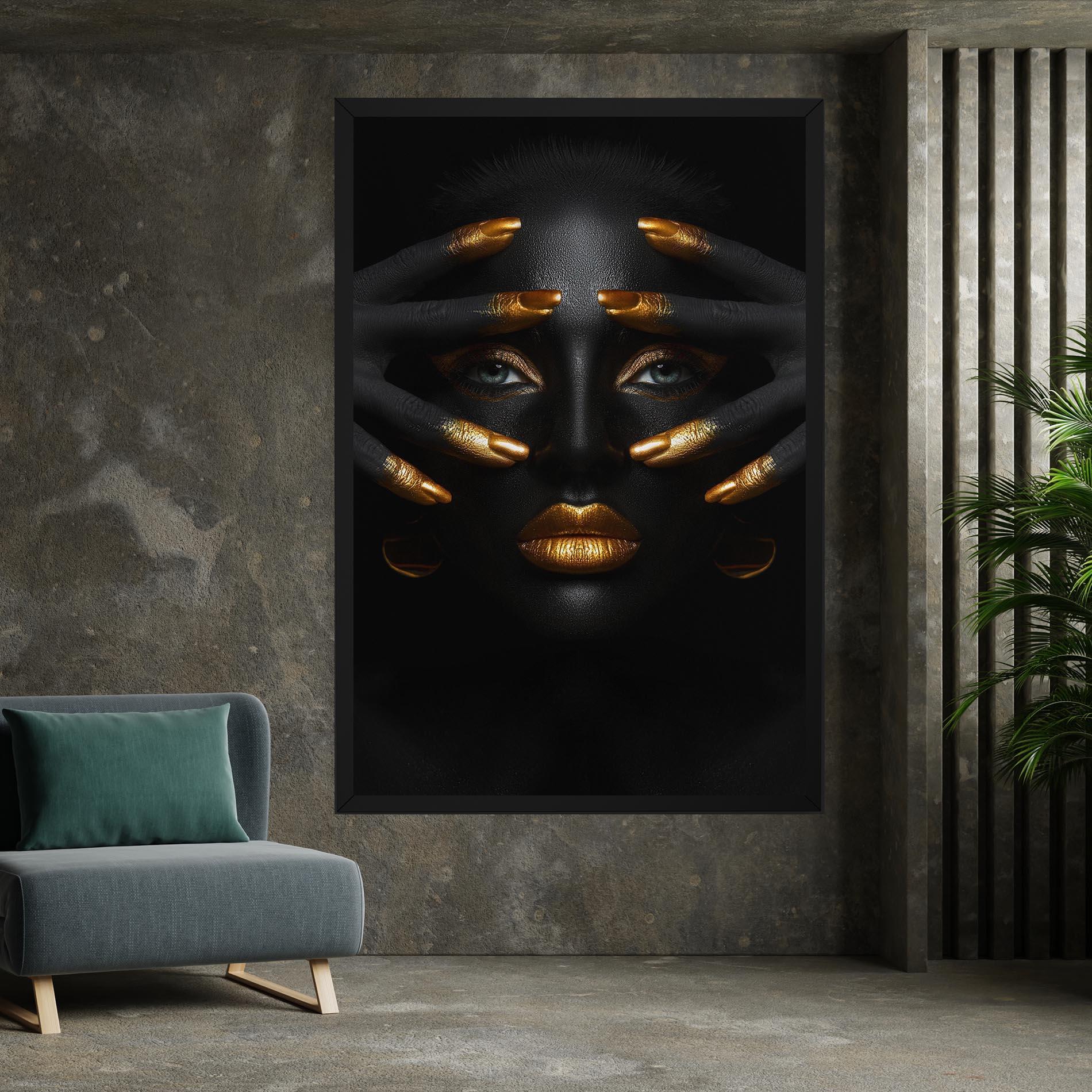 Vászonkép Gold Makeup Fingertips mockup 7