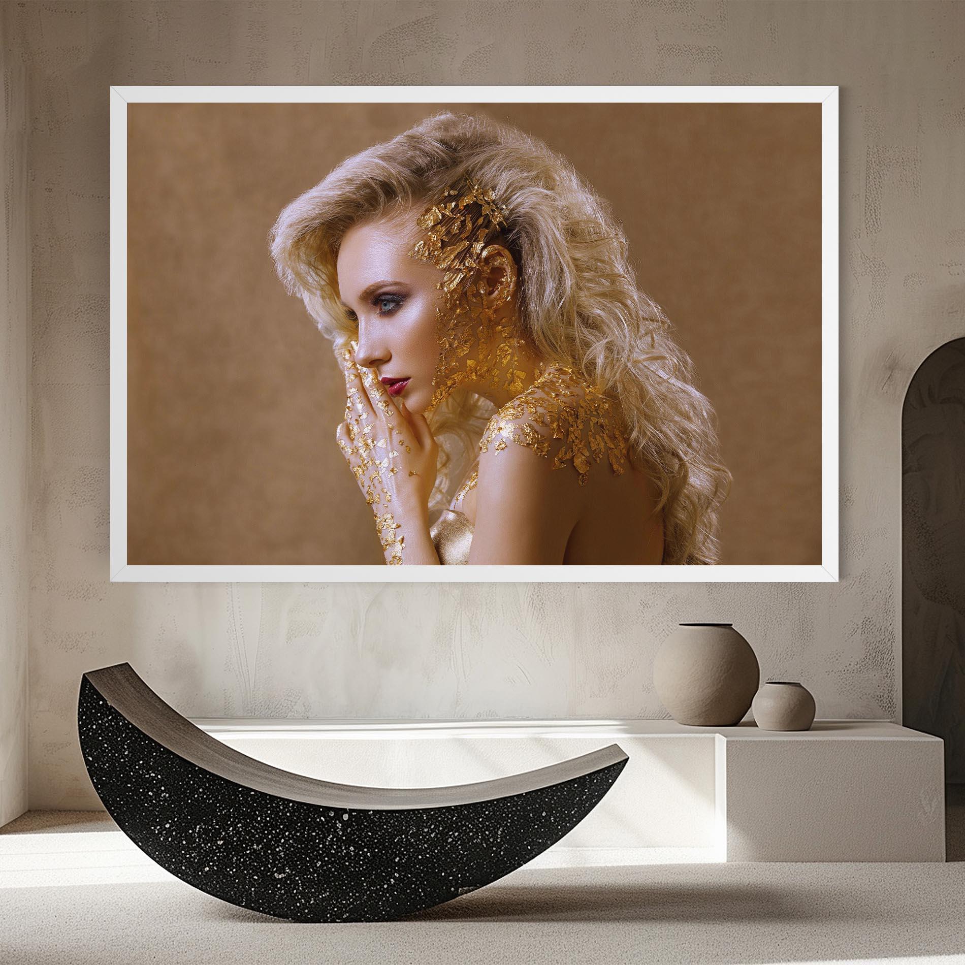 Vászonkép Gold Paper Makeup mockup 8