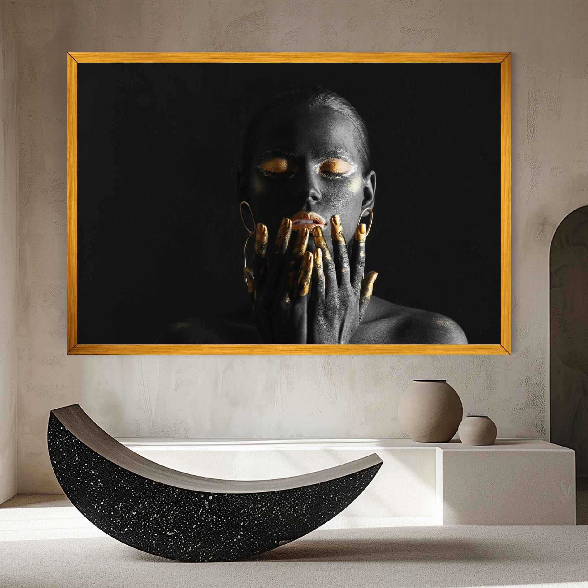 Vászonkép Black Golden Makeup mockup 8