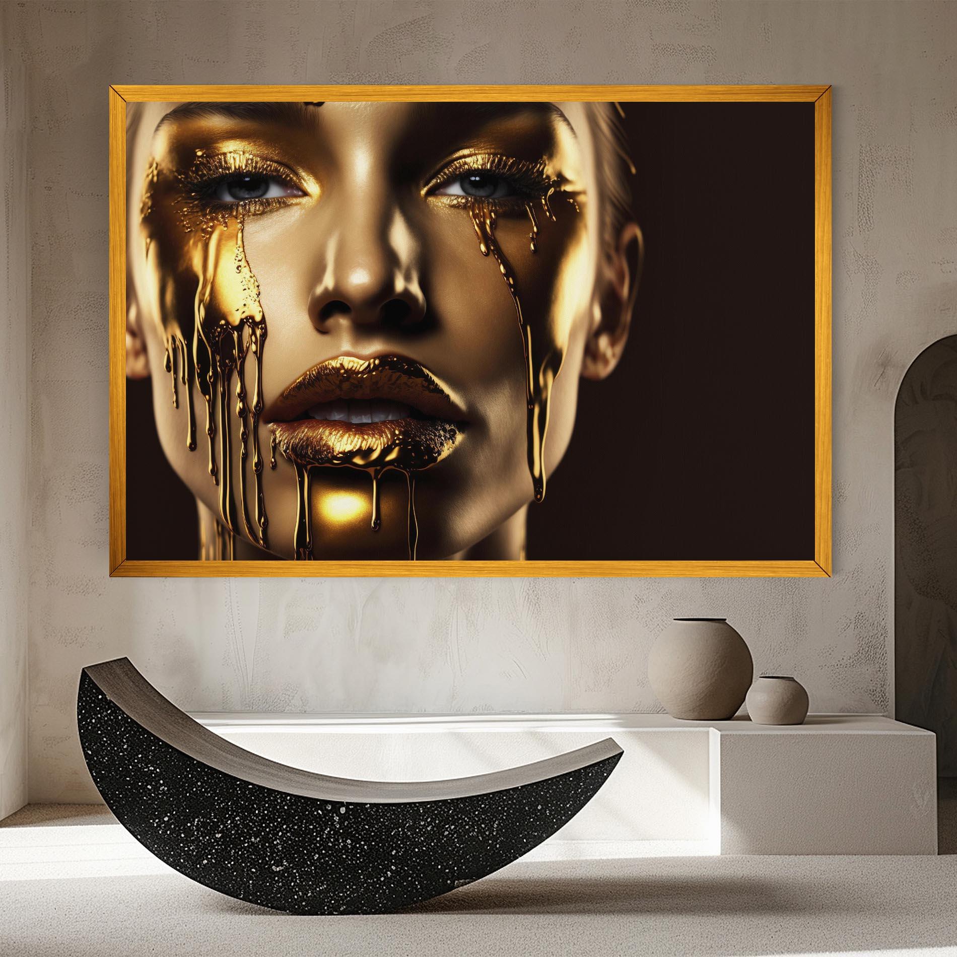 Vászonkép Gold Dripping Makeup mockup 8