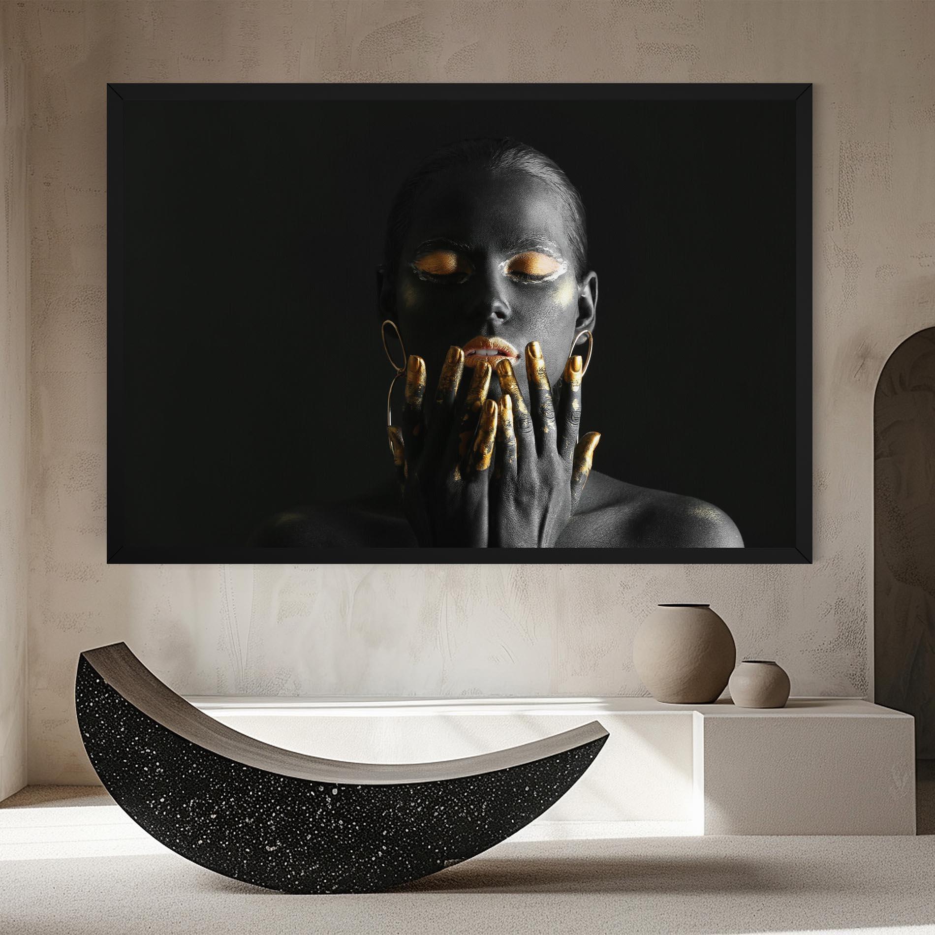 Vászonkép Black Golden Makeup mockup 8