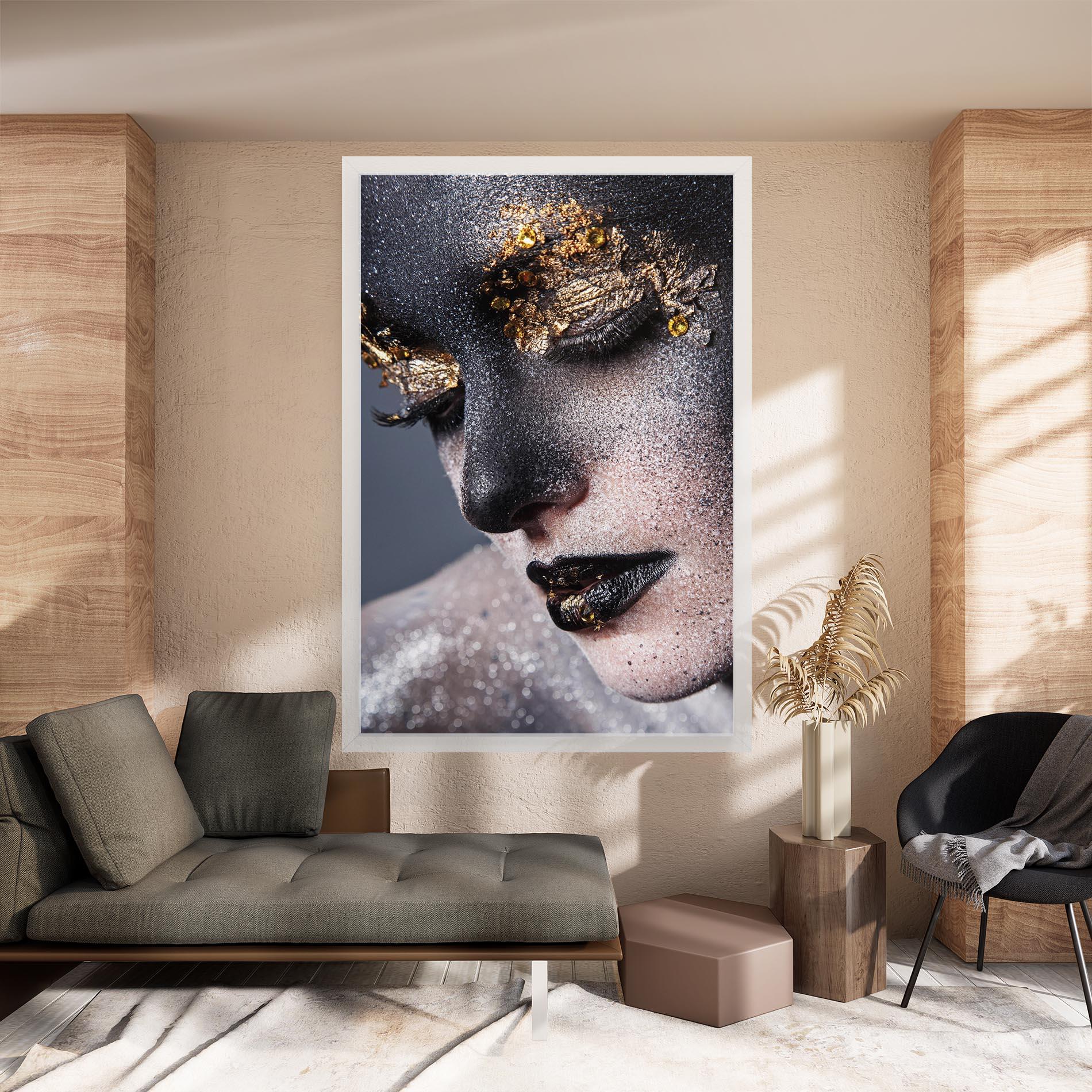 Vászonkép Beautiful Gold Artistic Makeup mockup 8