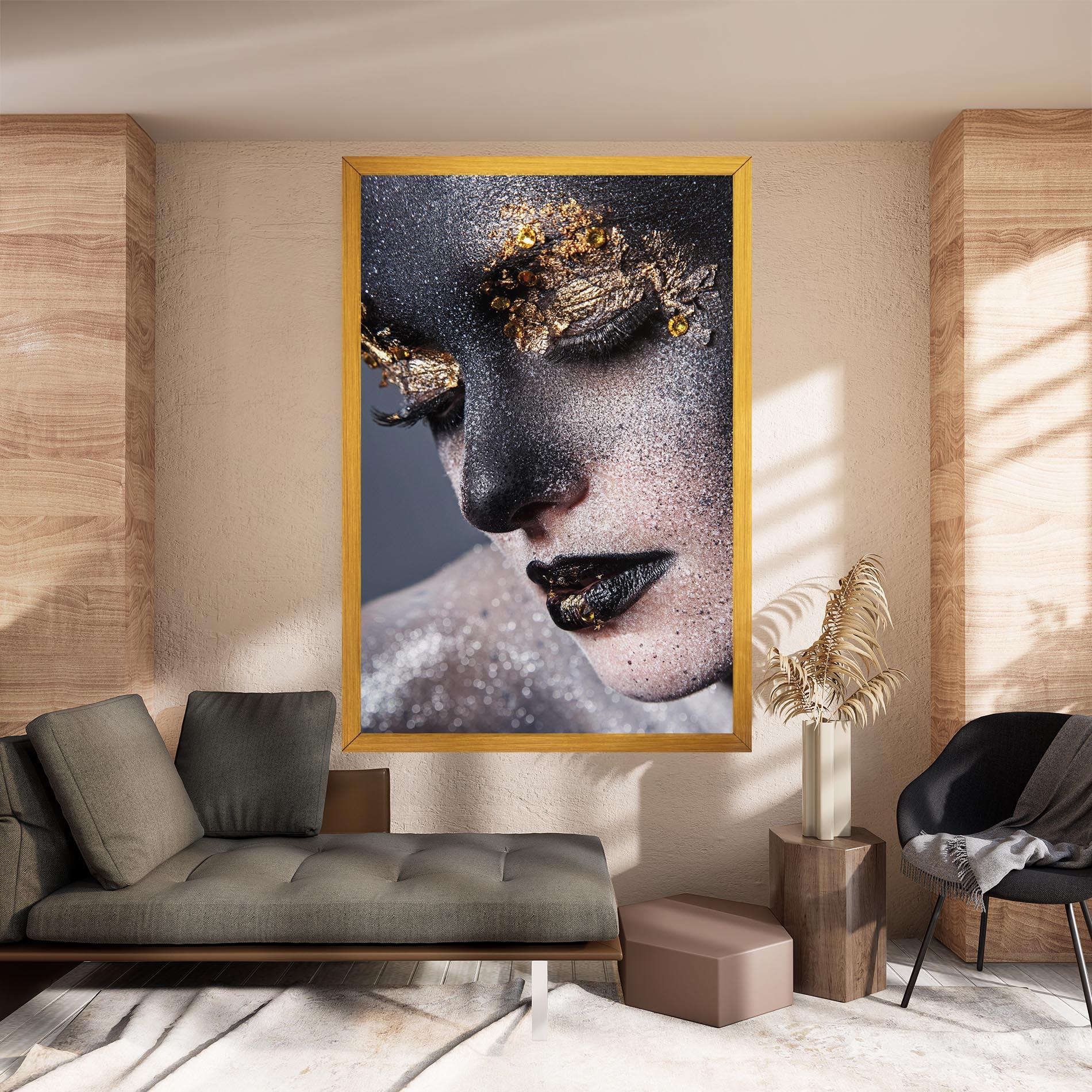 Vászonkép Beautiful Gold Artistic Makeup mockup 8