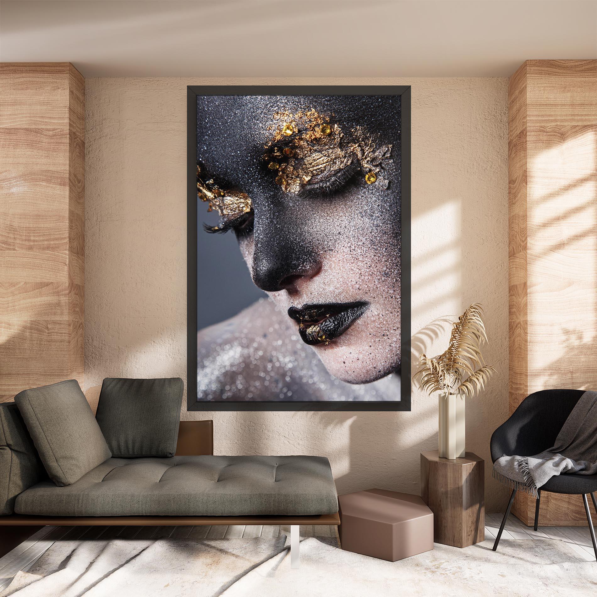 Vászonkép Beautiful Gold Artistic Makeup mockup 8