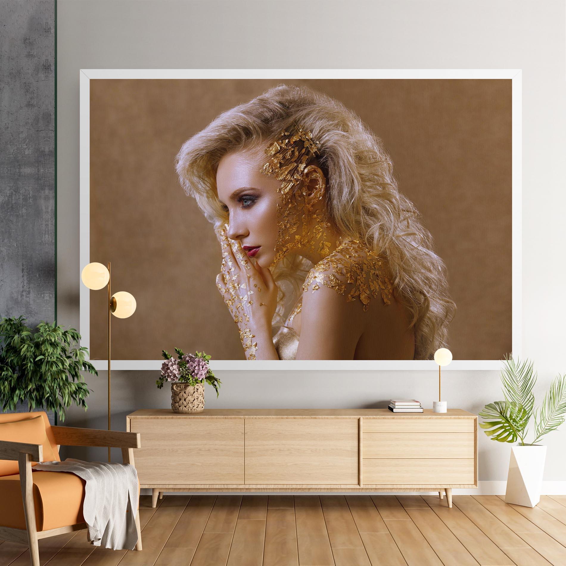 Vászonkép Gold Paper Makeup mockup 9