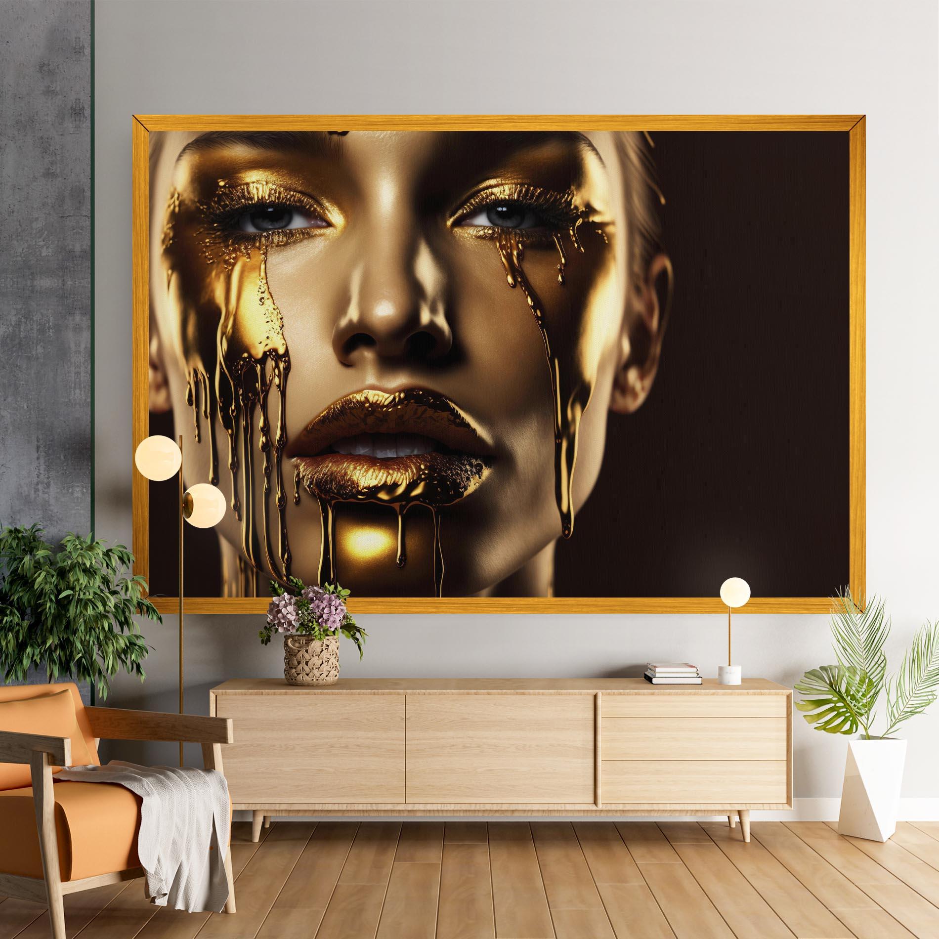 Vászonkép Gold Dripping Makeup mockup 9