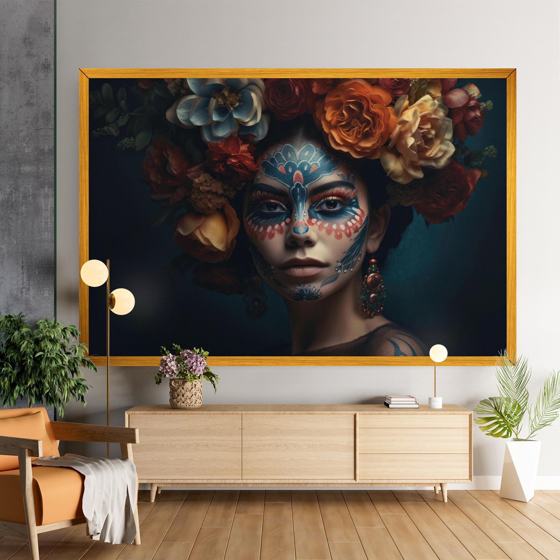 Vászonkép Skull Makeup mockup 9