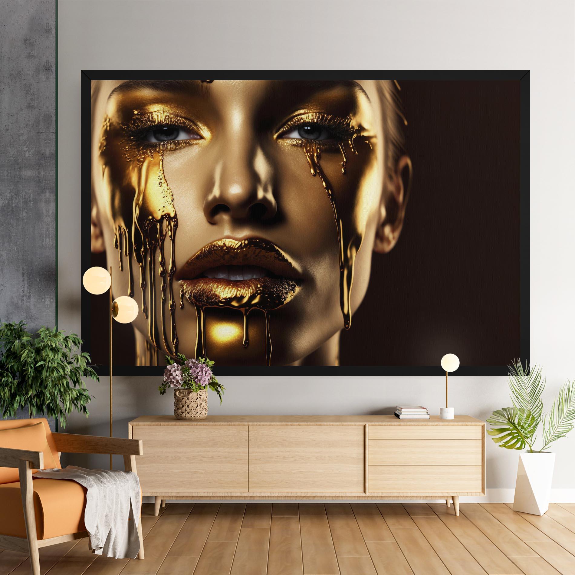 Vászonkép Gold Dripping Makeup mockup 9