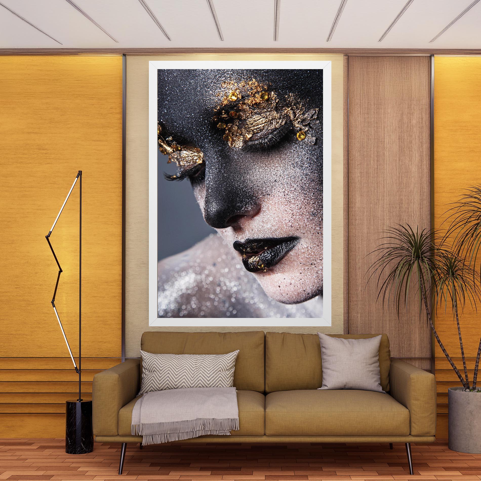 Vászonkép Beautiful Gold Artistic Makeup mockup 9