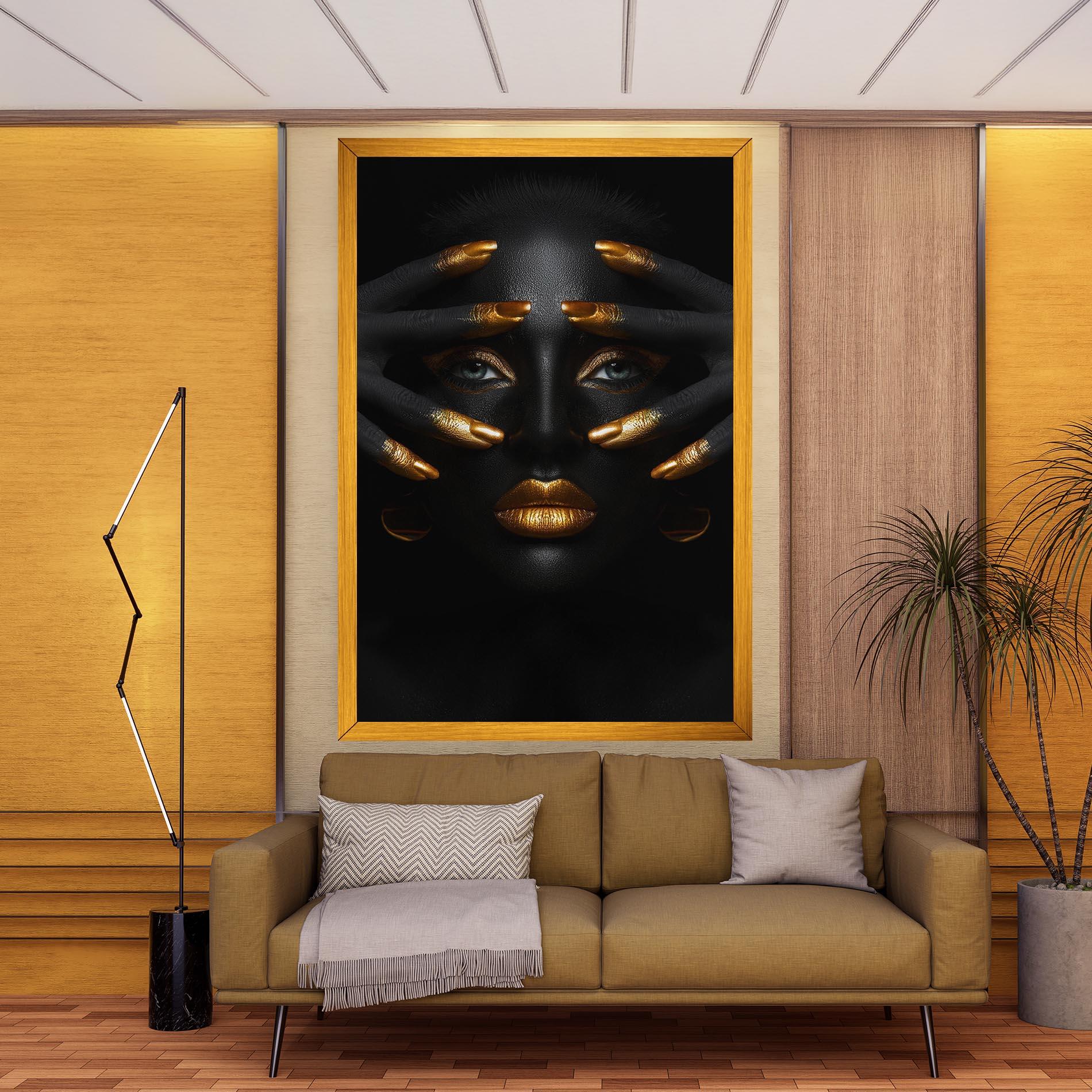 Vászonkép Gold Makeup Fingertips mockup 9