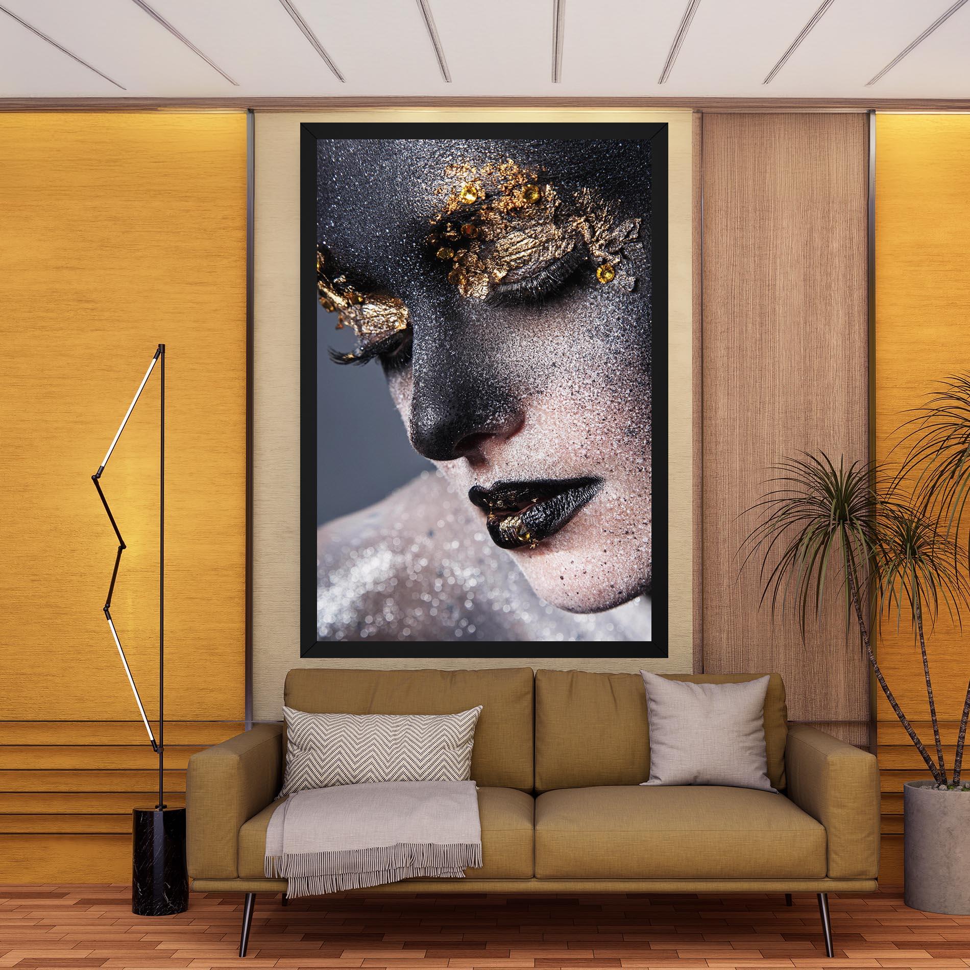 Vászonkép Beautiful Gold Artistic Makeup mockup 9