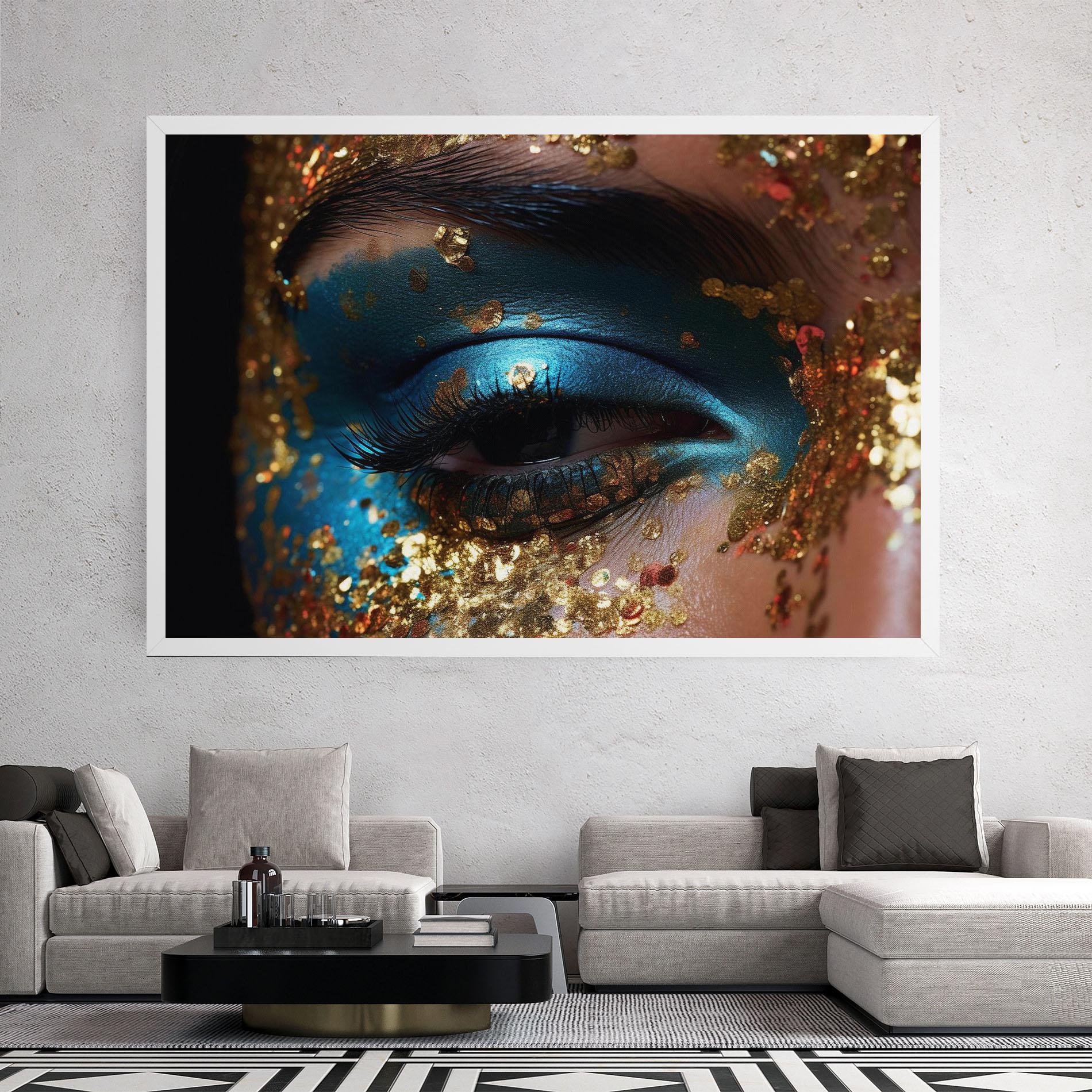 Vászonkép Blue Gold Glitter mockup 2