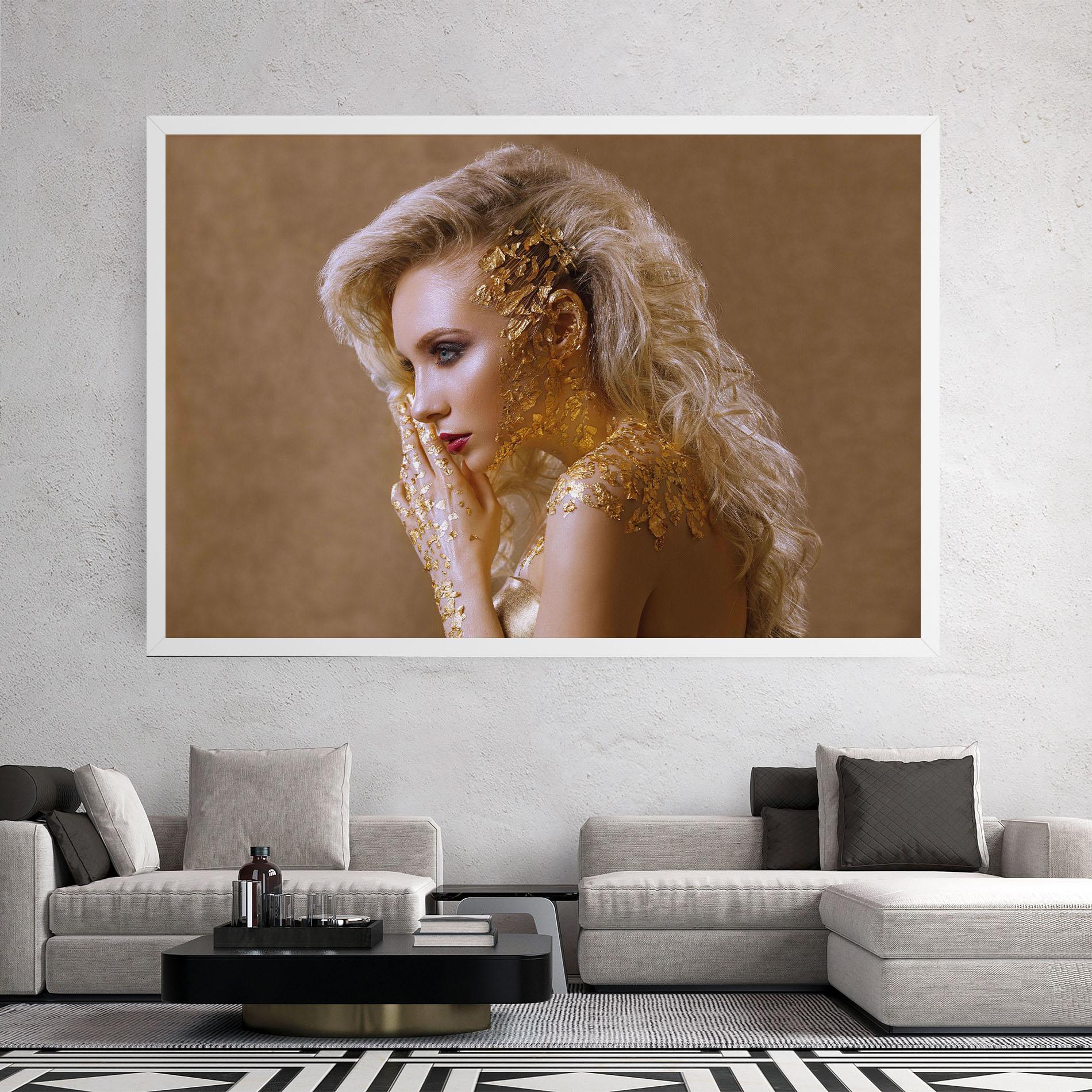 Vászonkép Gold Paper Makeup mockup 2