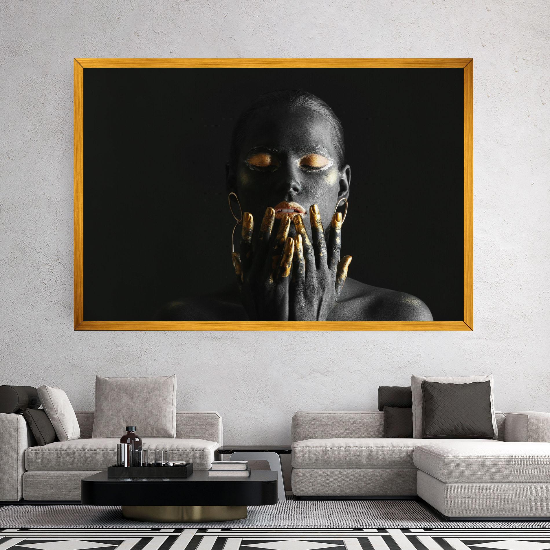 Vászonkép Black Golden Makeup mockup 2