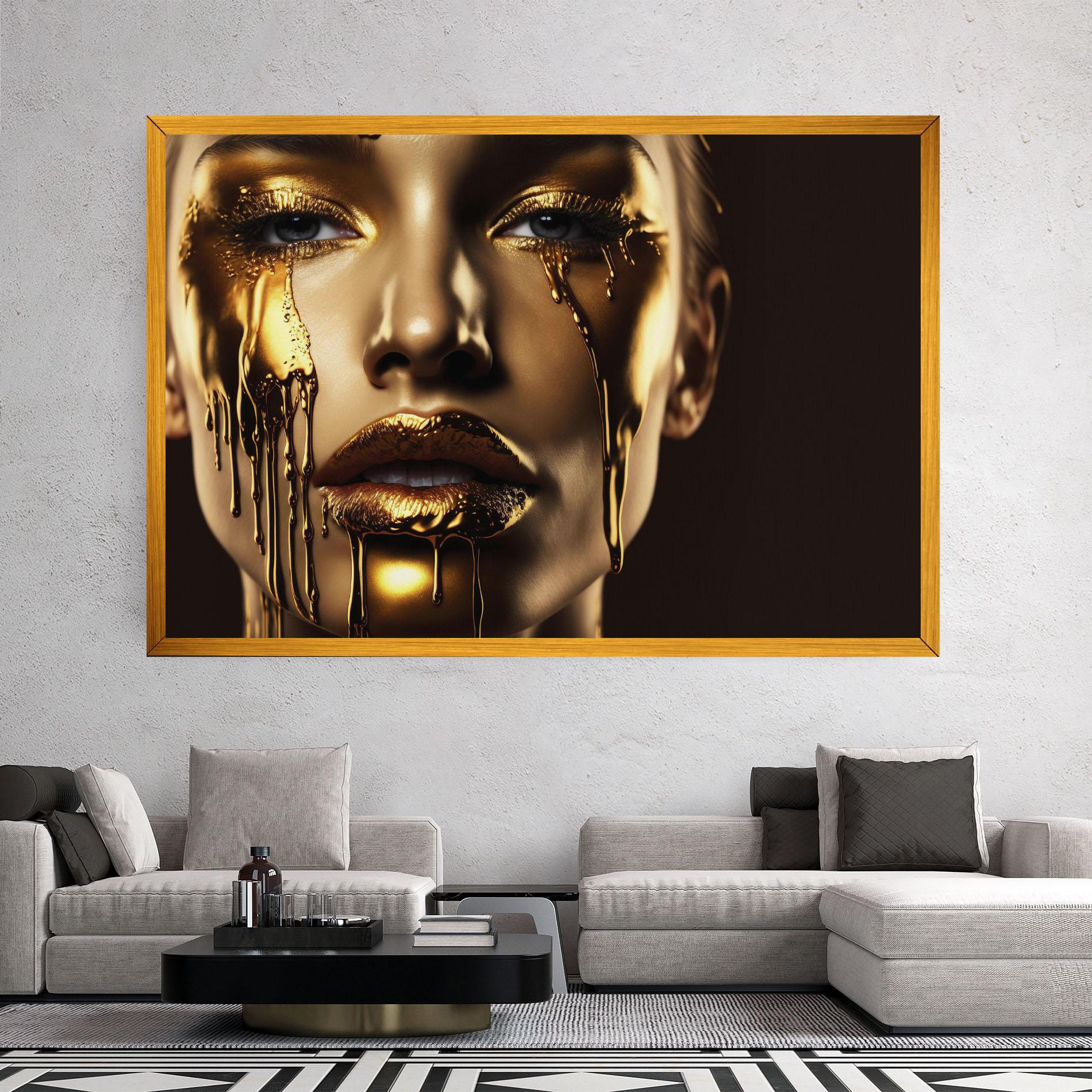 Vászonkép Gold Dripping Makeup mockup 2