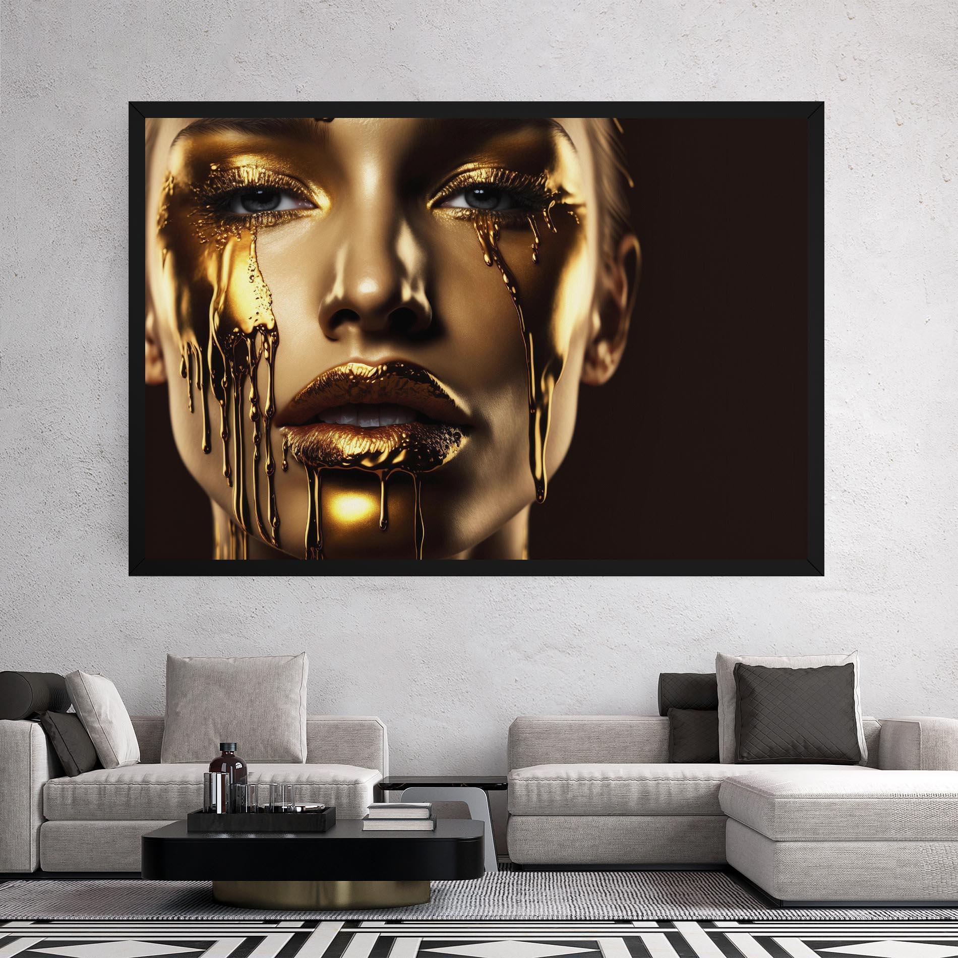 Vászonkép Gold Dripping Makeup mockup 2