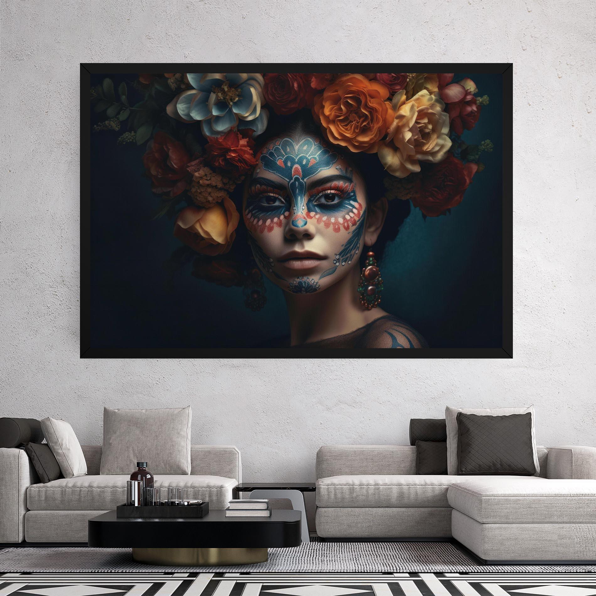 Vászonkép Skull Makeup mockup 2