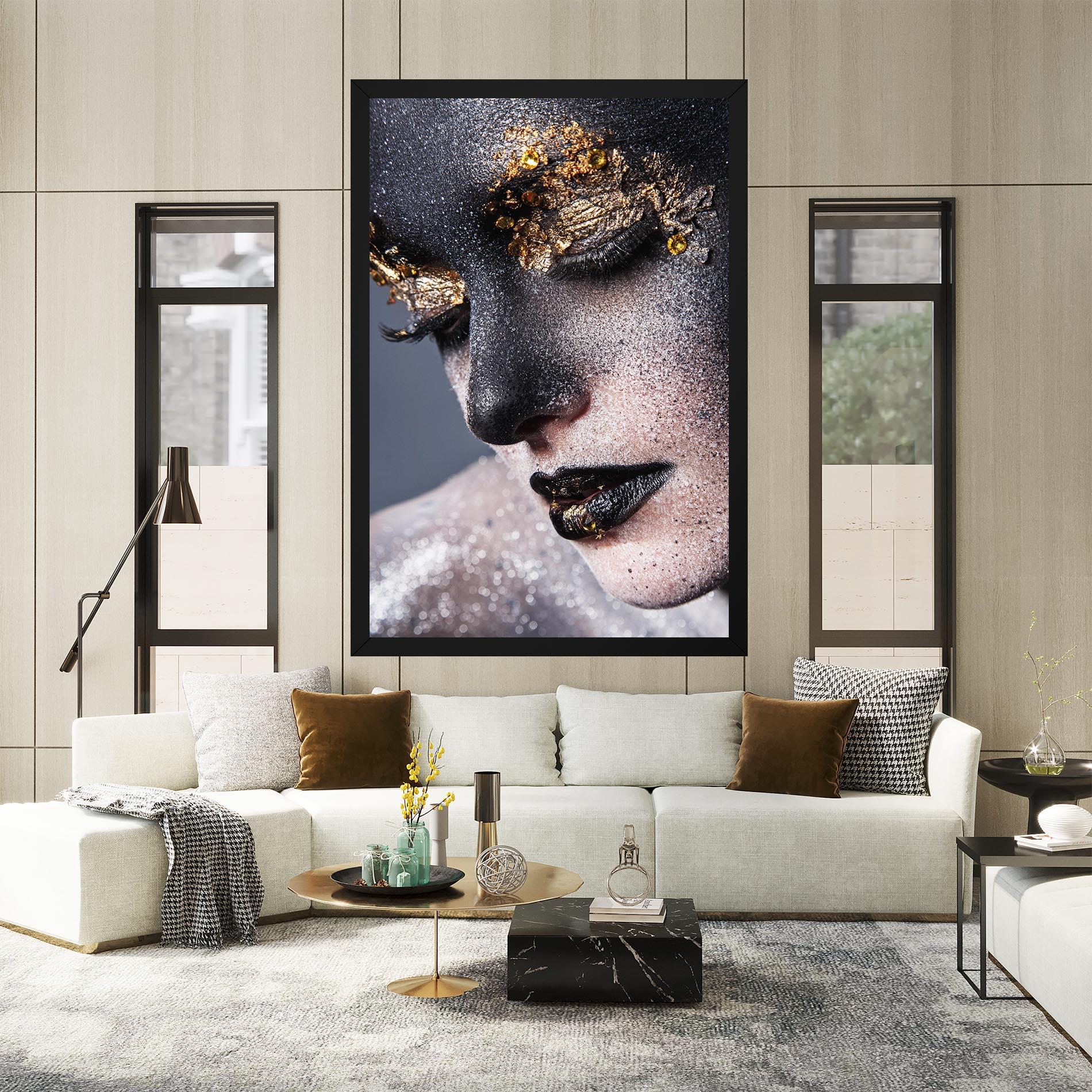 Vászonkép Beautiful Gold Artistic Makeup mockup 2