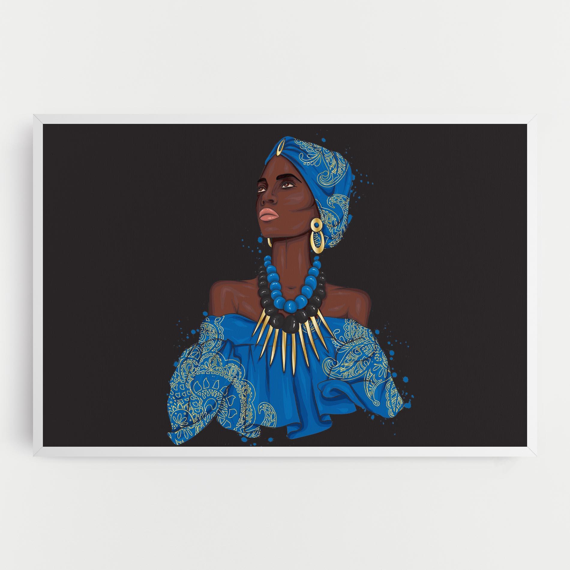 Vászonkép Blue African Outfit mockup 0