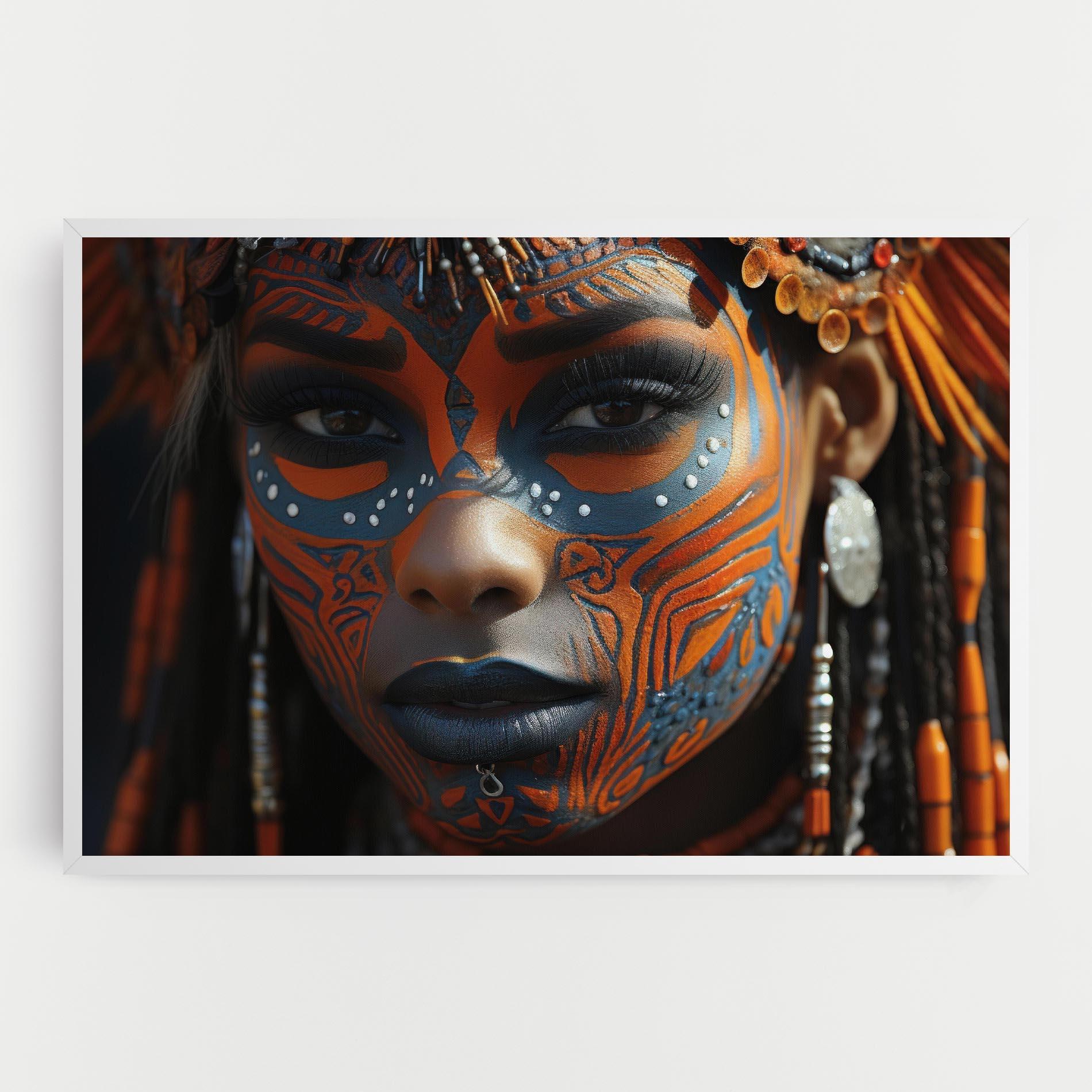 Vászonkép Orange Tribal Paint mockup 0