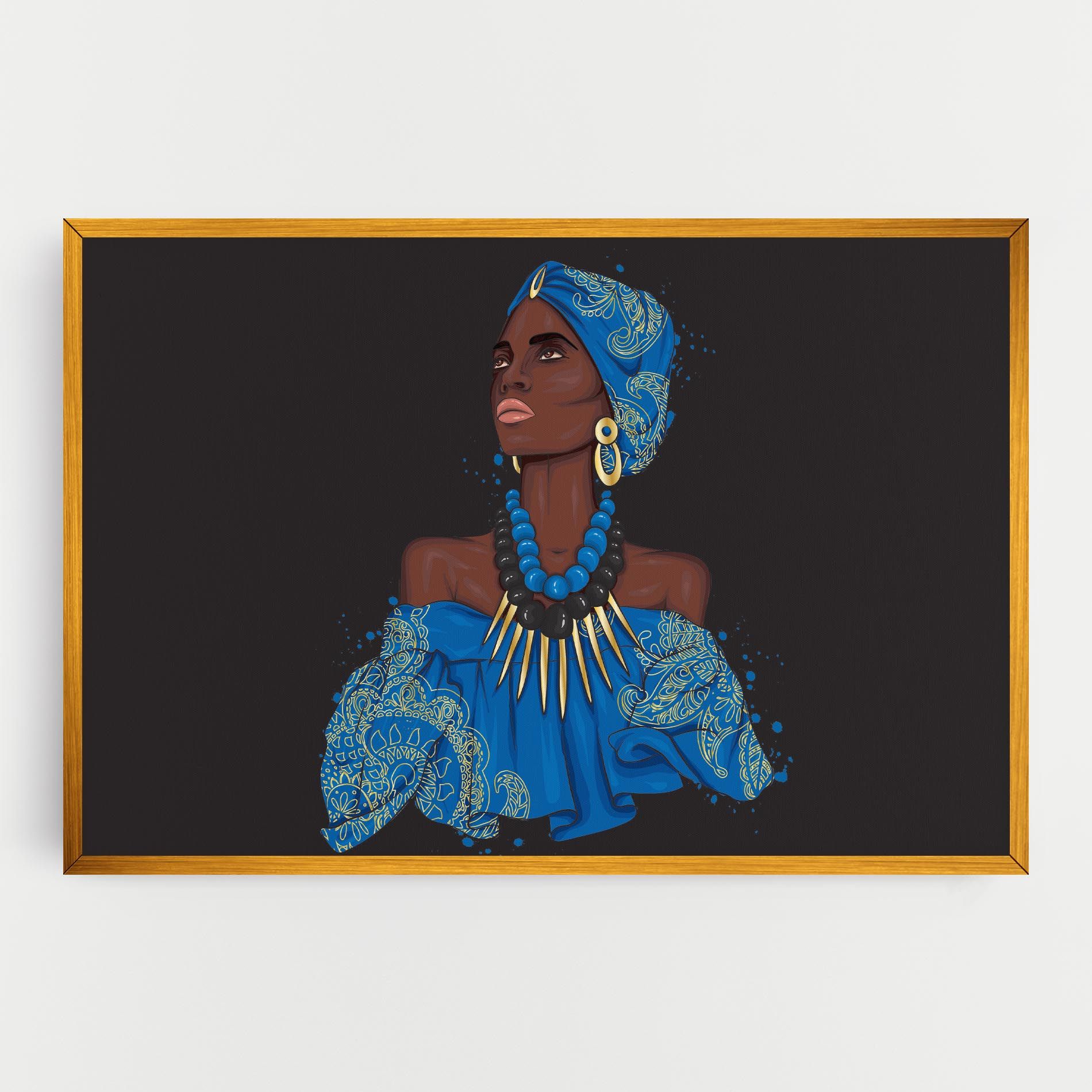 Blue African Outfit mockup 0