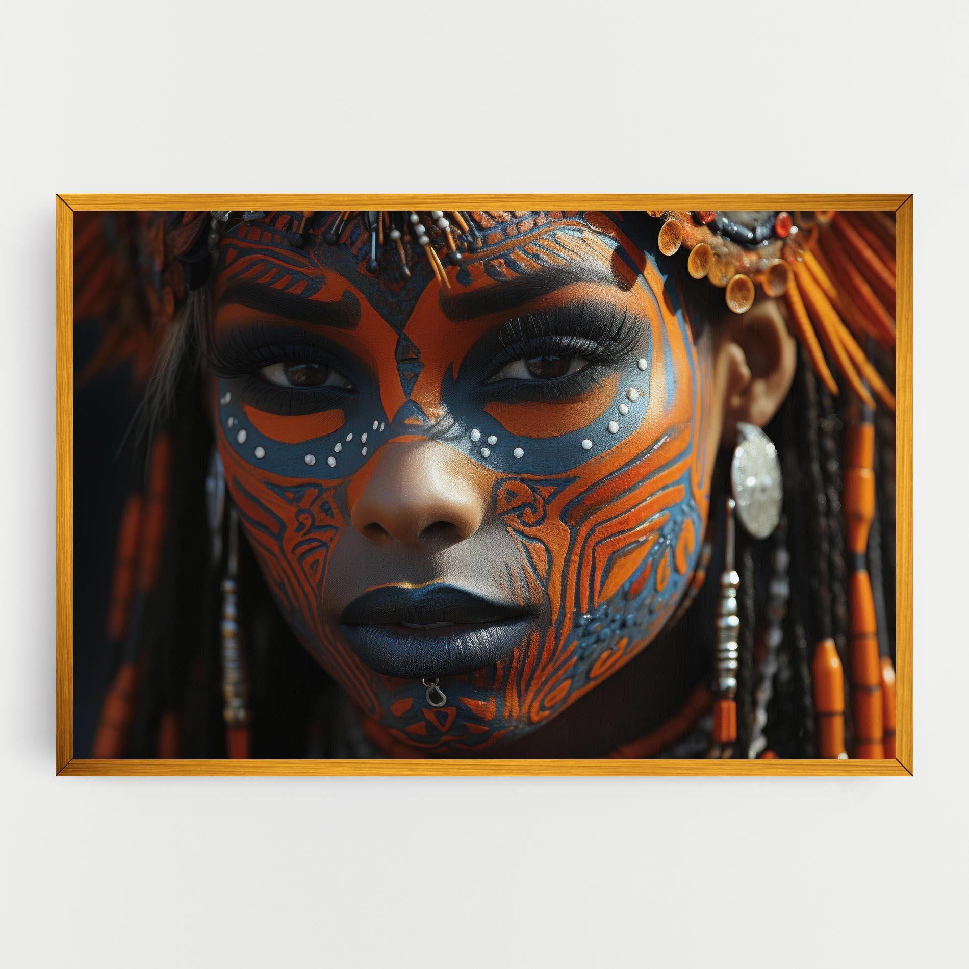 Vászonkép Orange Tribal Paint mockup 0