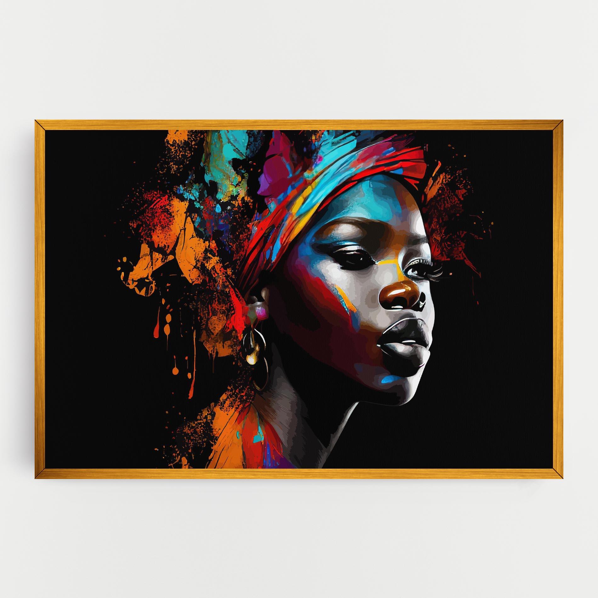 Vászonkép Pretty African Art Splash mockup 0