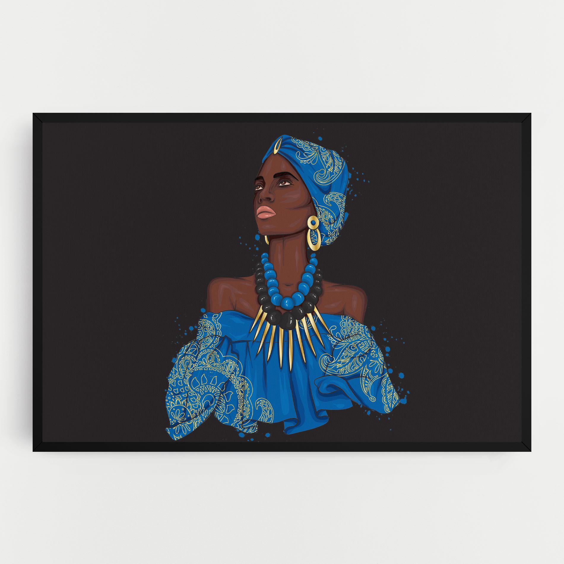 Vászonkép Blue African Outfit mockup 0