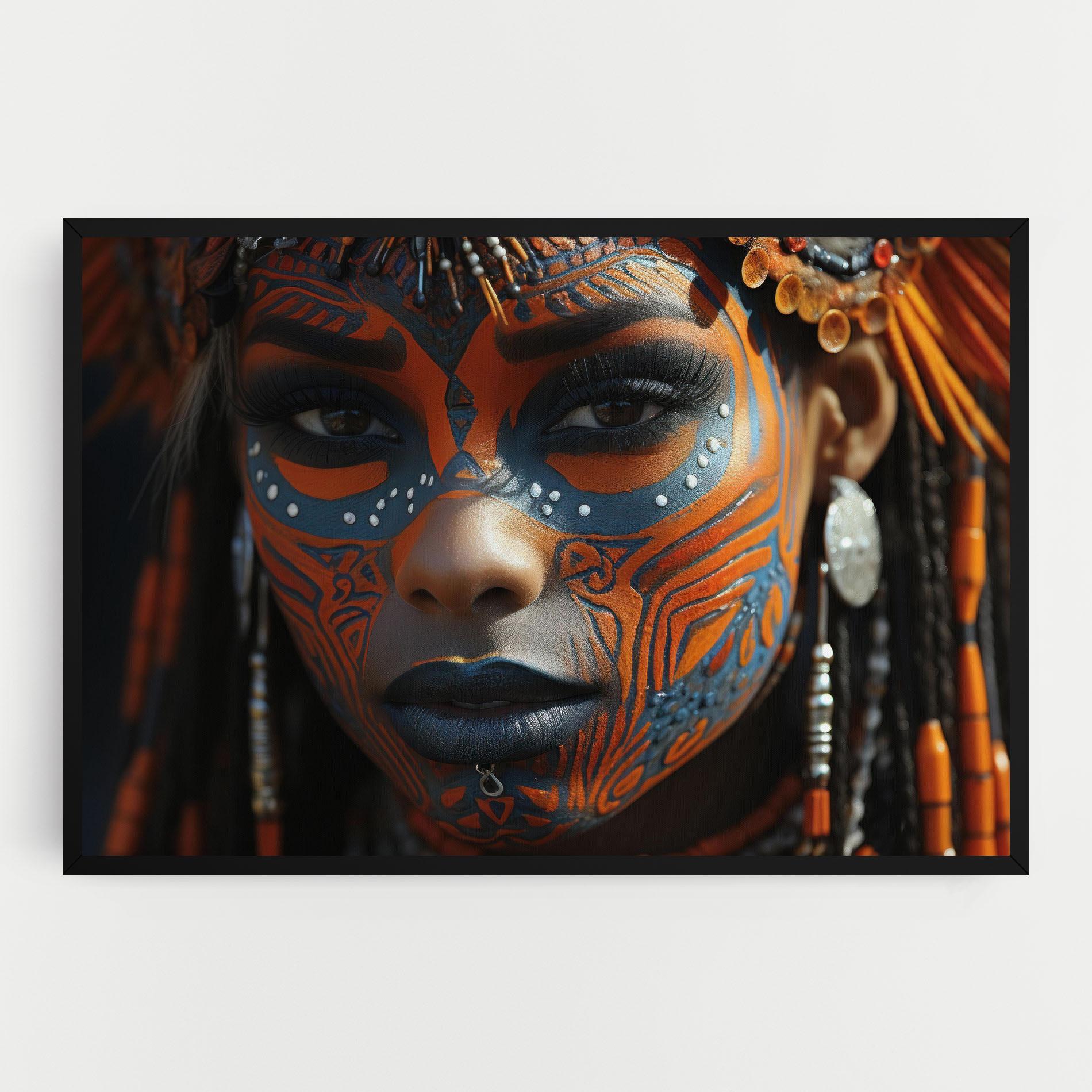 Vászonkép Orange Tribal Paint mockup 0