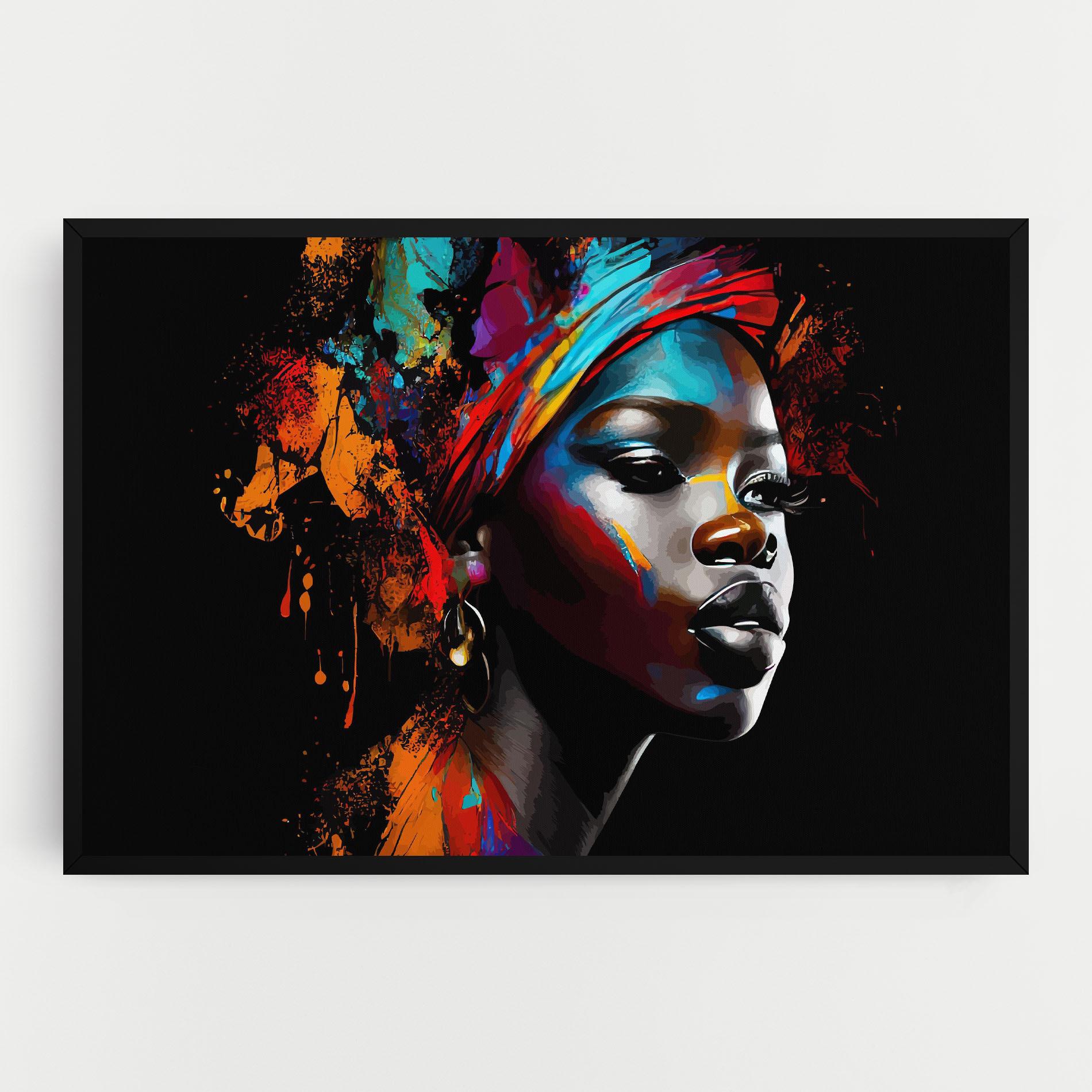 Vászonkép Pretty African Art Splash mockup 0