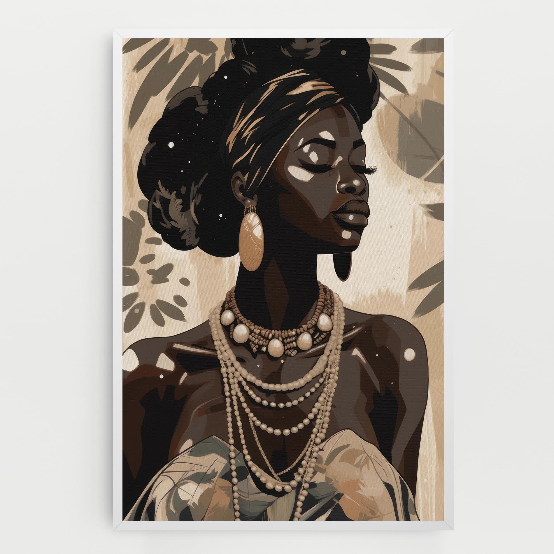 Vászonkép African Woman On Cream mockup 0