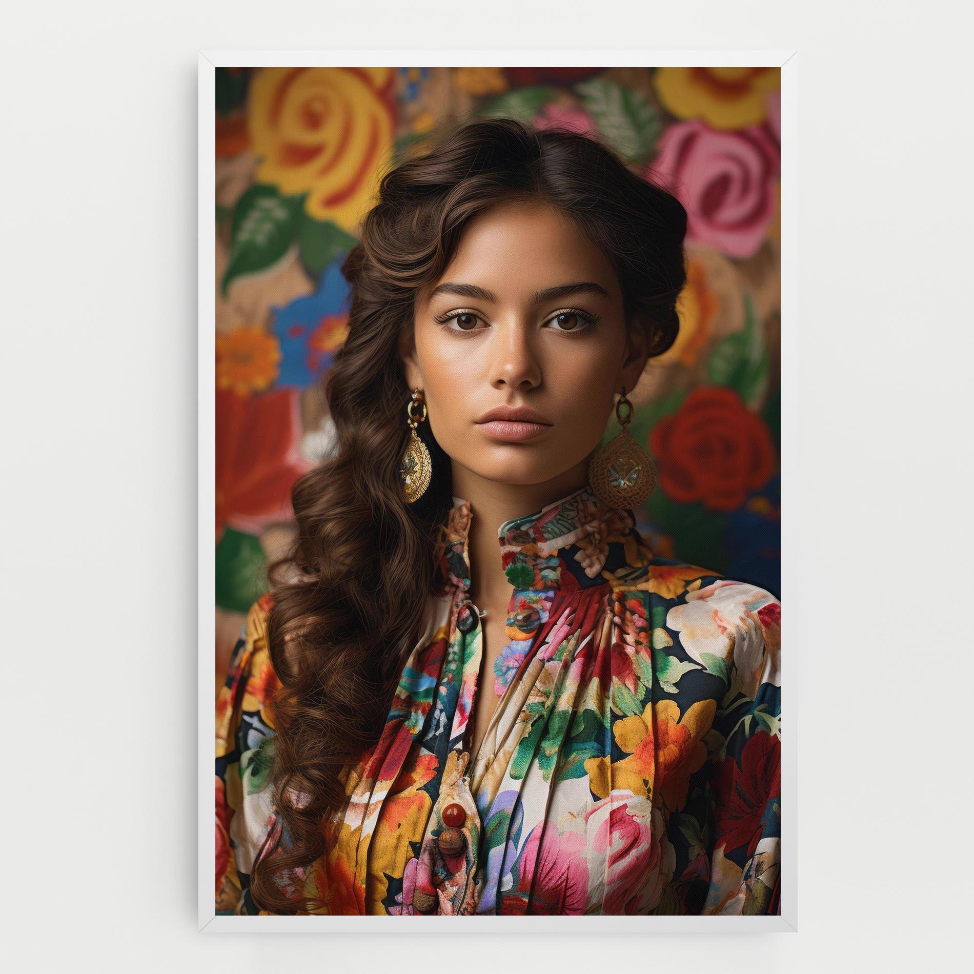 Vászonkép Floral Dress Long Hair mockup 0