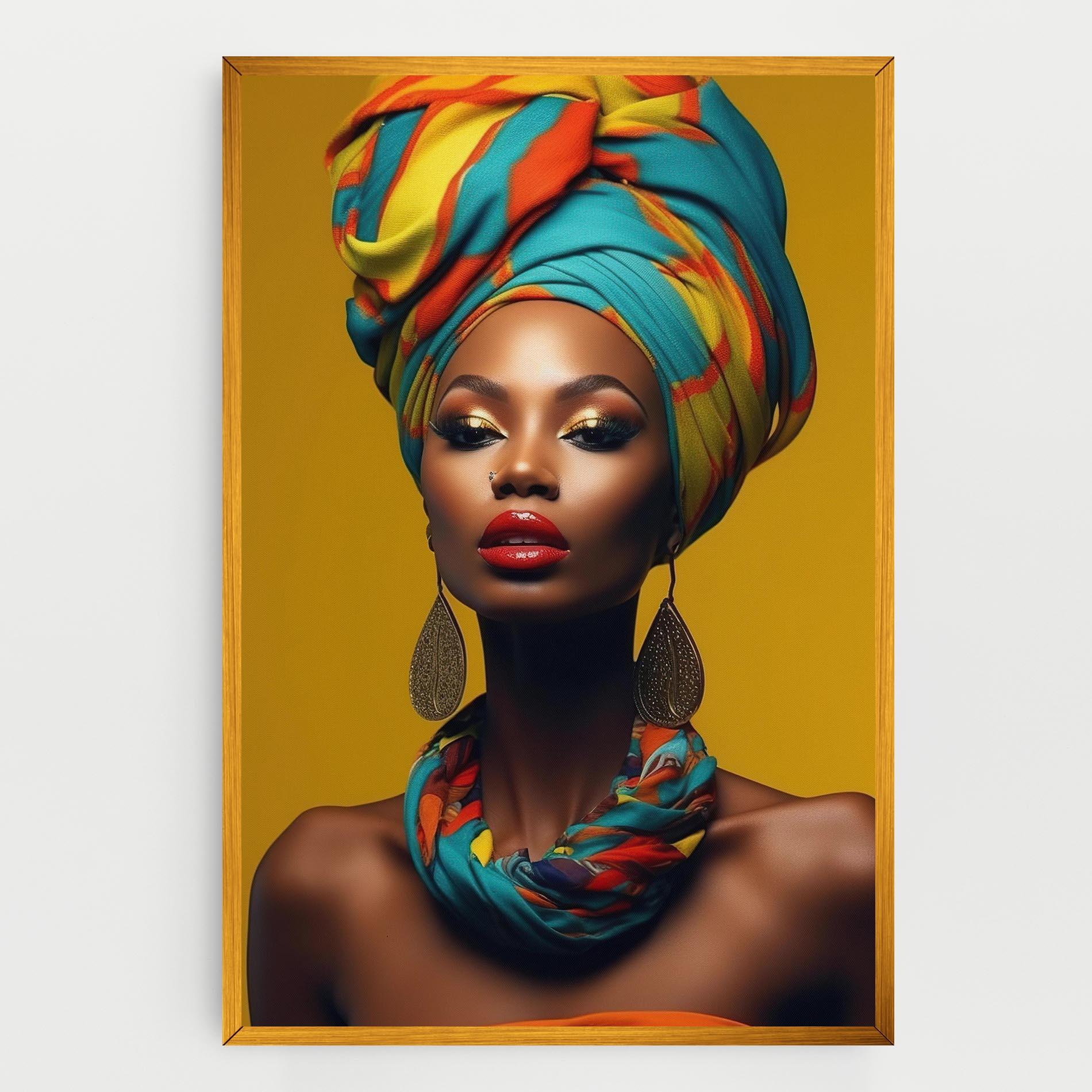 Vászonkép African Yellow Portrait mockup 0