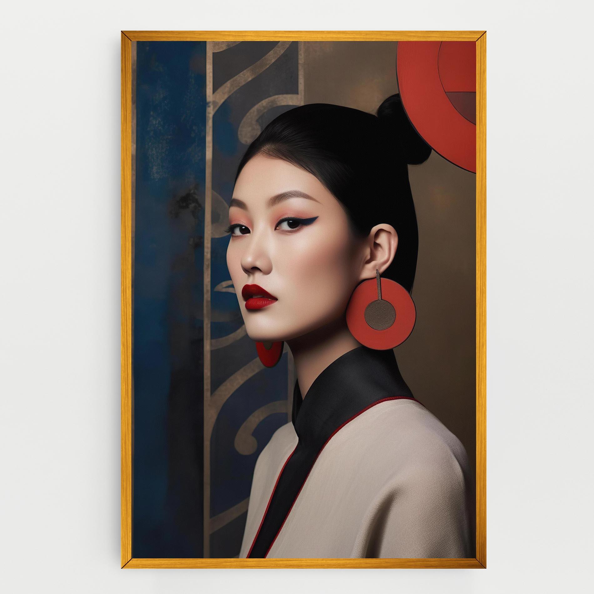 Vászonkép Asian Big Earrings mockup 0