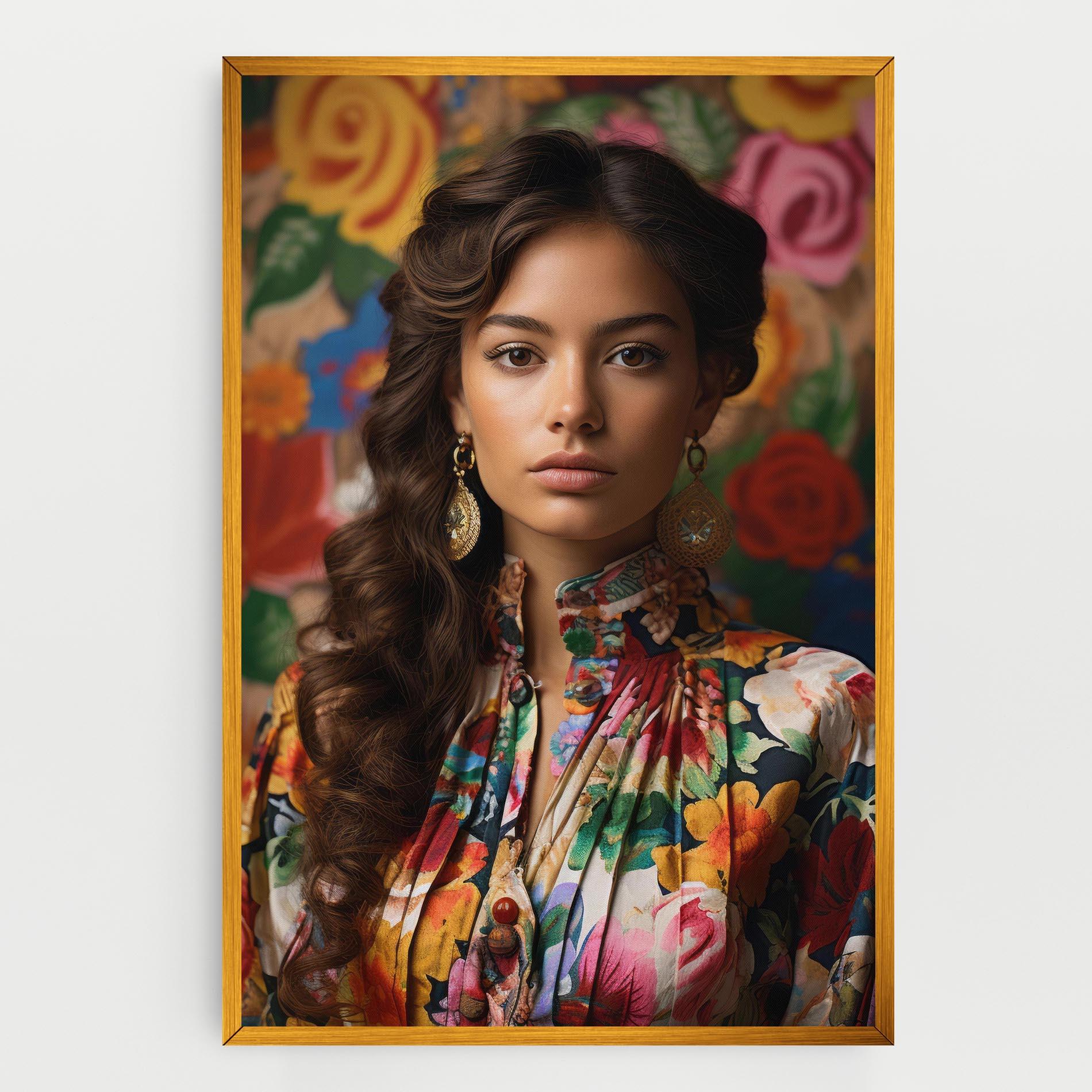 Vászonkép Floral Dress Long Hair mockup 0