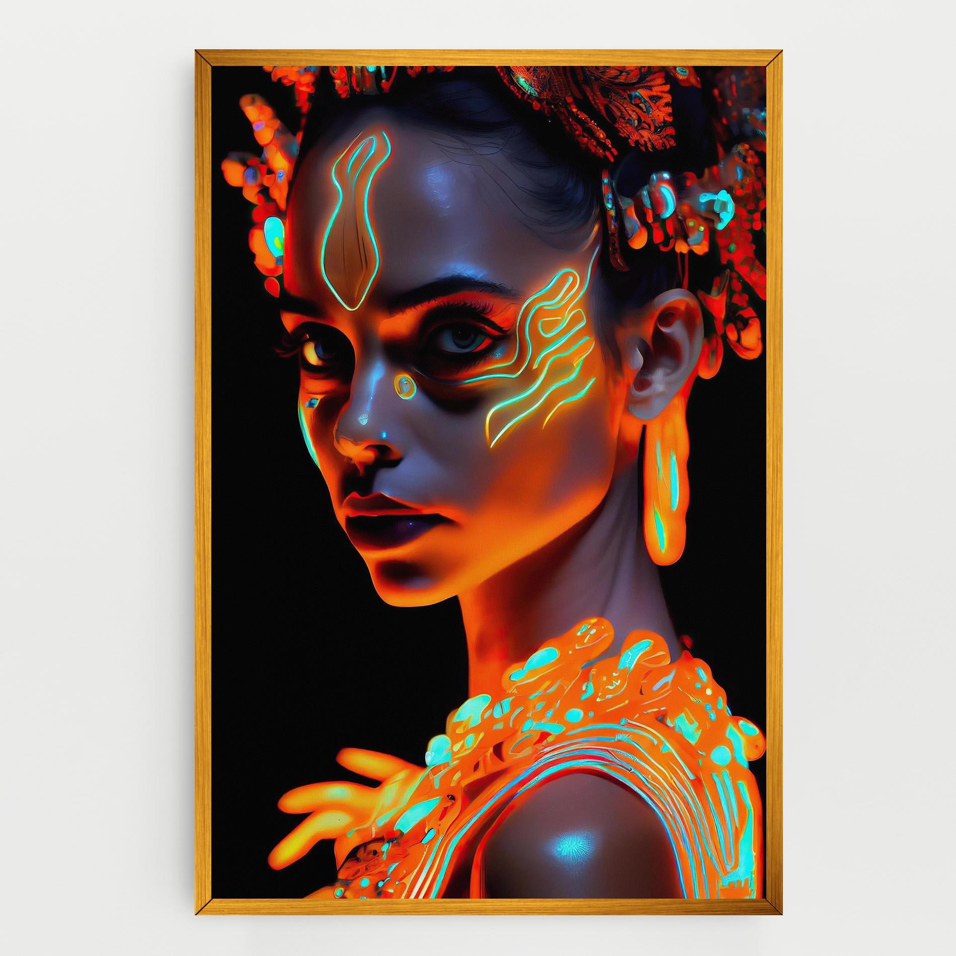 Vászonkép Glowing Face Paint mockup 0