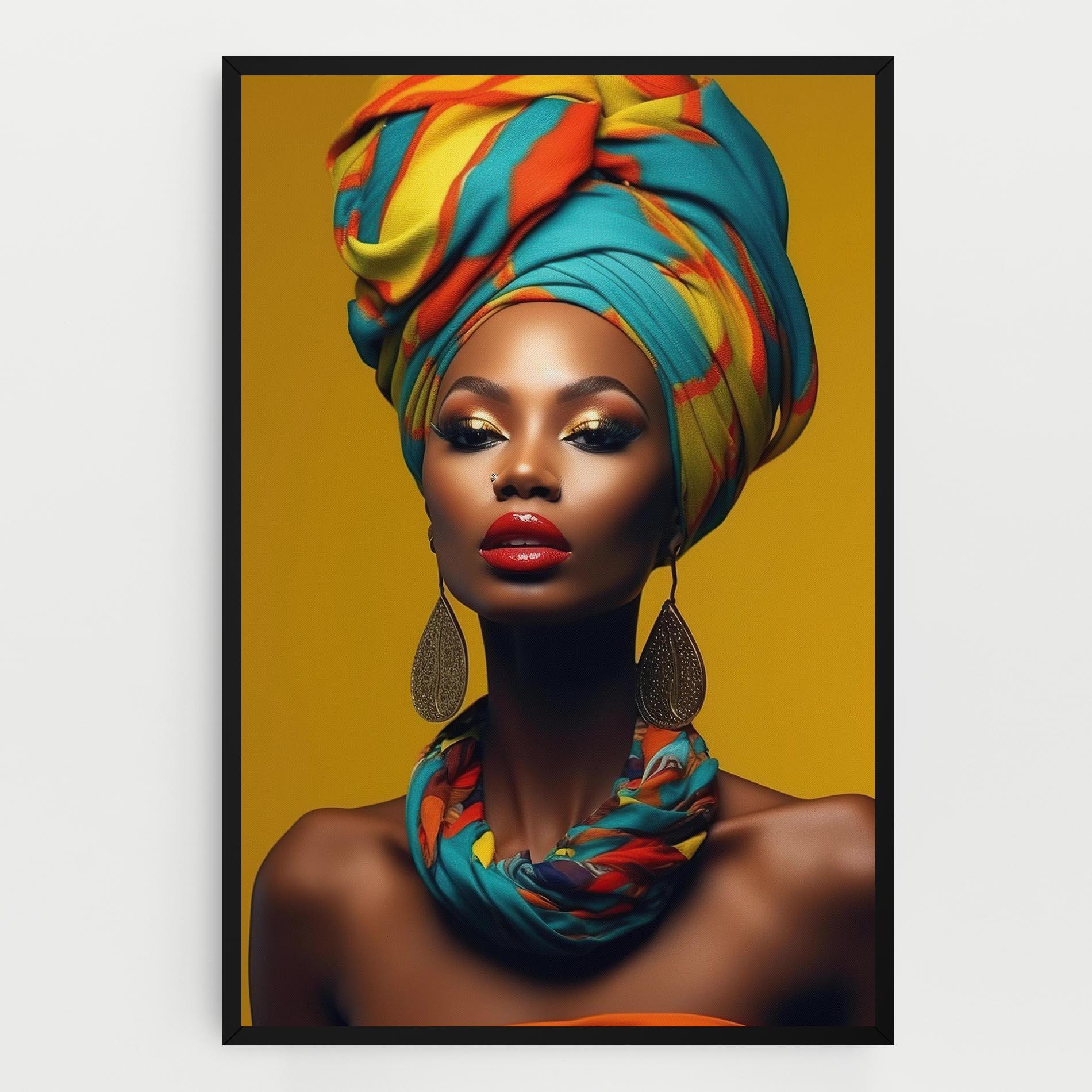 Vászonkép African Yellow Portrait mockup 0