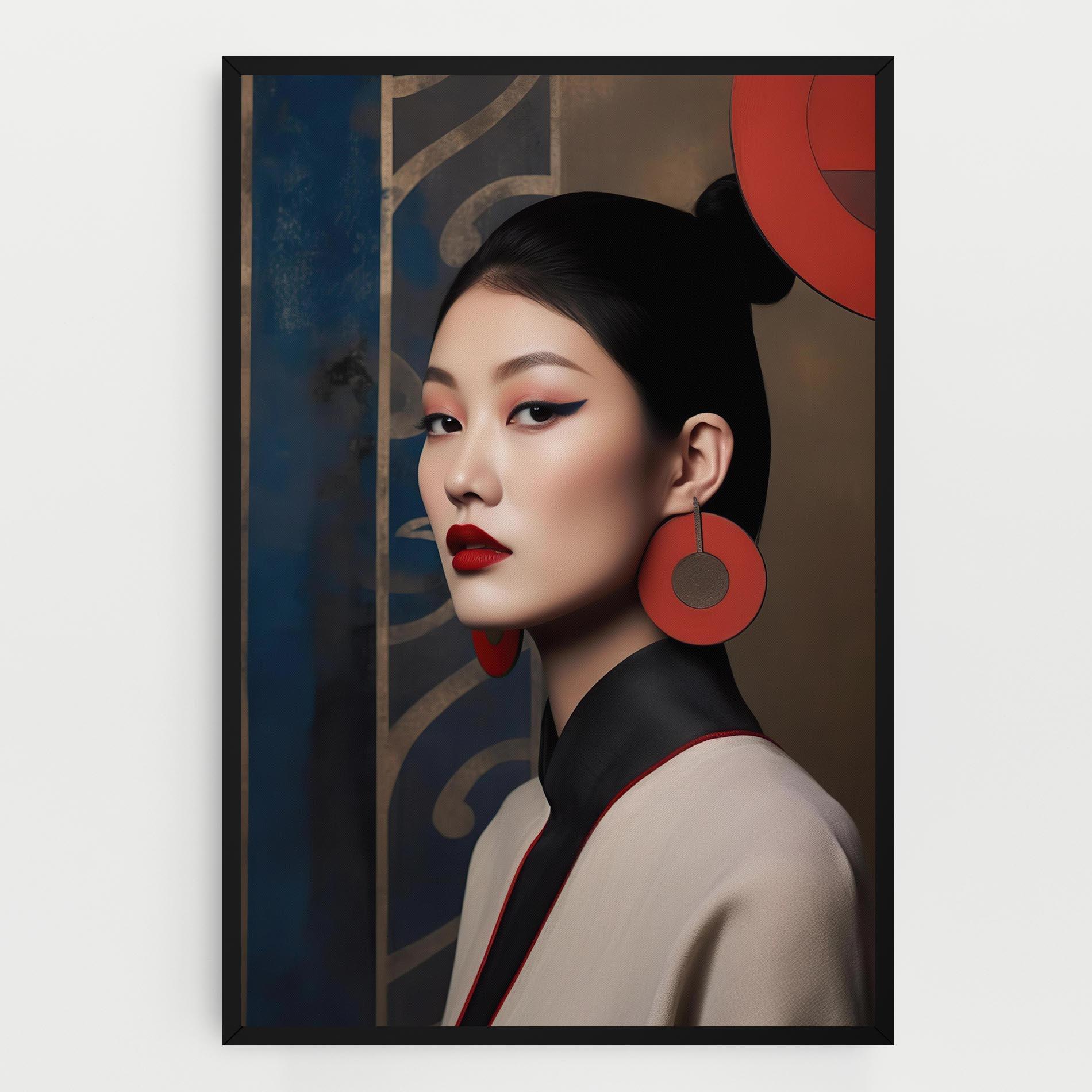 Vászonkép Asian Big Earrings mockup 0