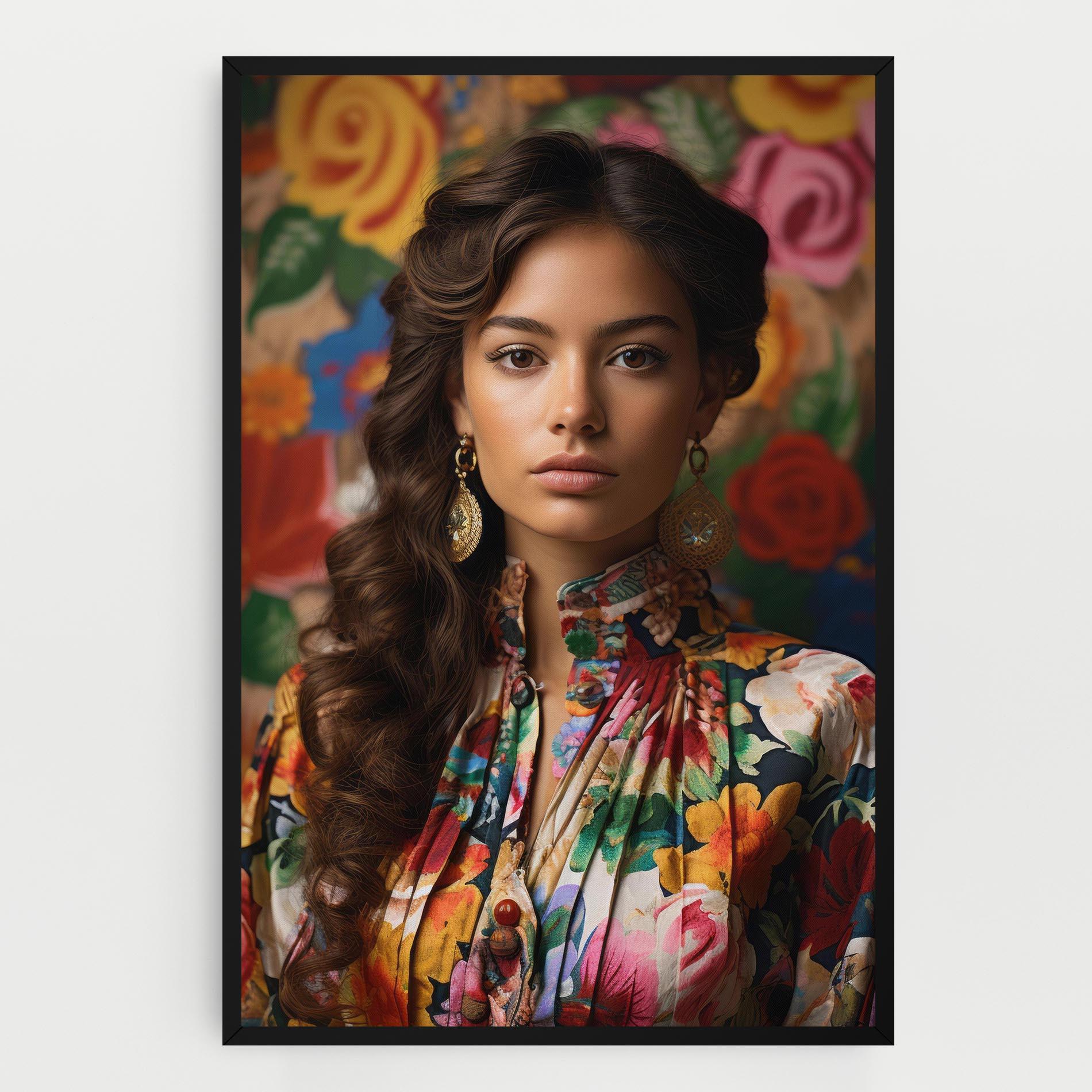 Vászonkép Floral Dress Long Hair mockup 0