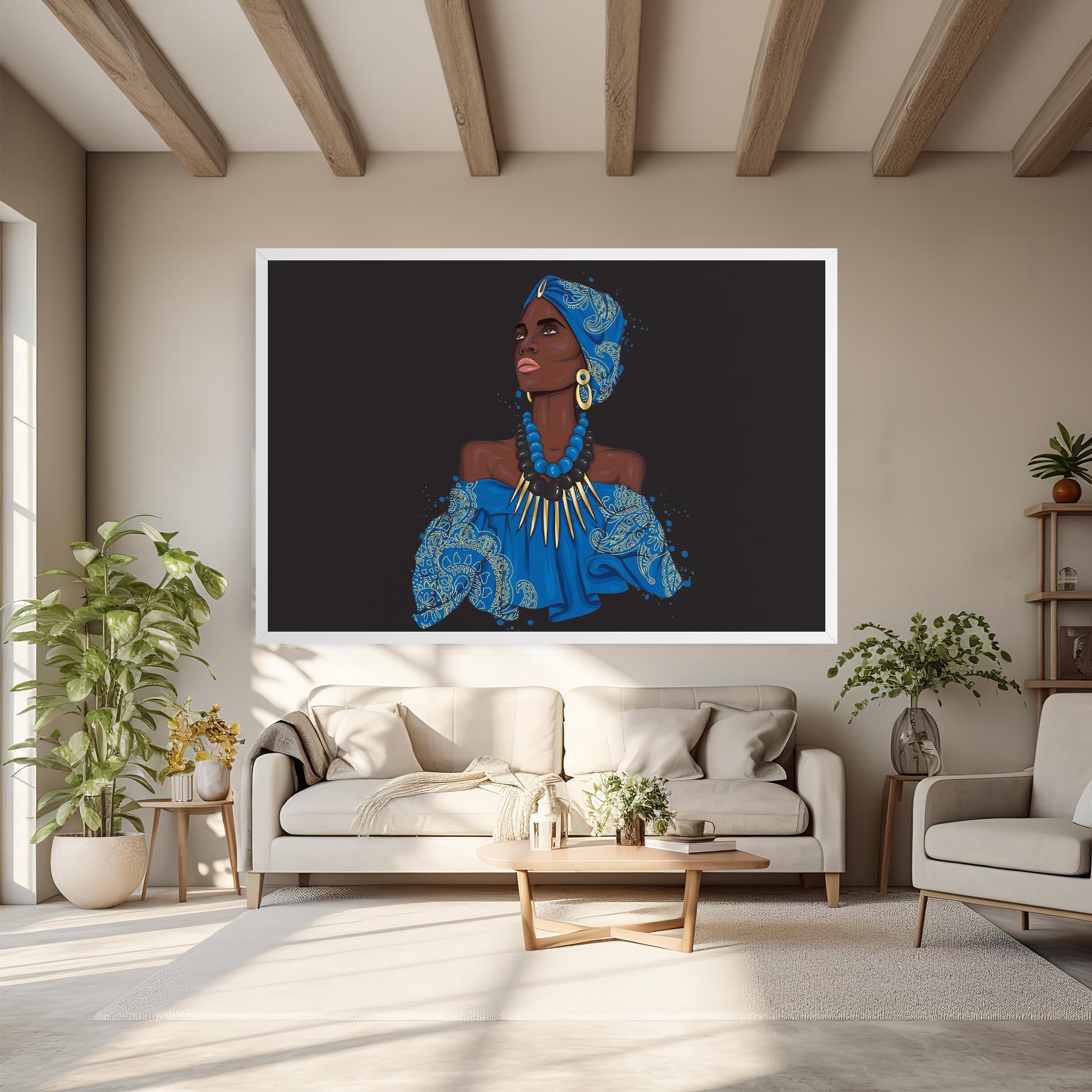 Vászonkép Blue African Outfit mockup 6