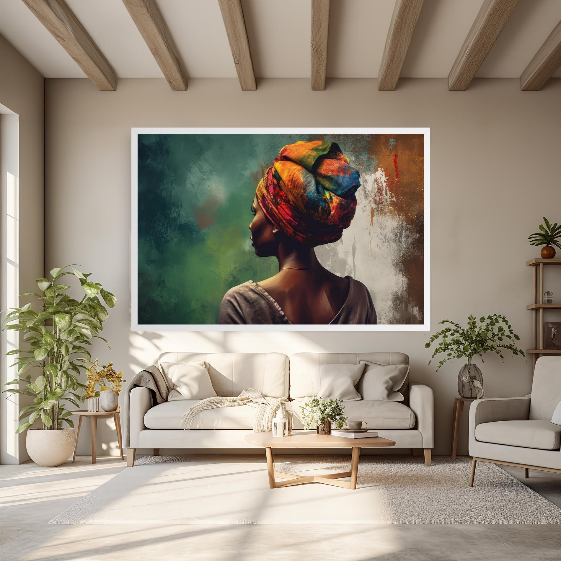 Vászonkép Yellow Turban Art mockup 6