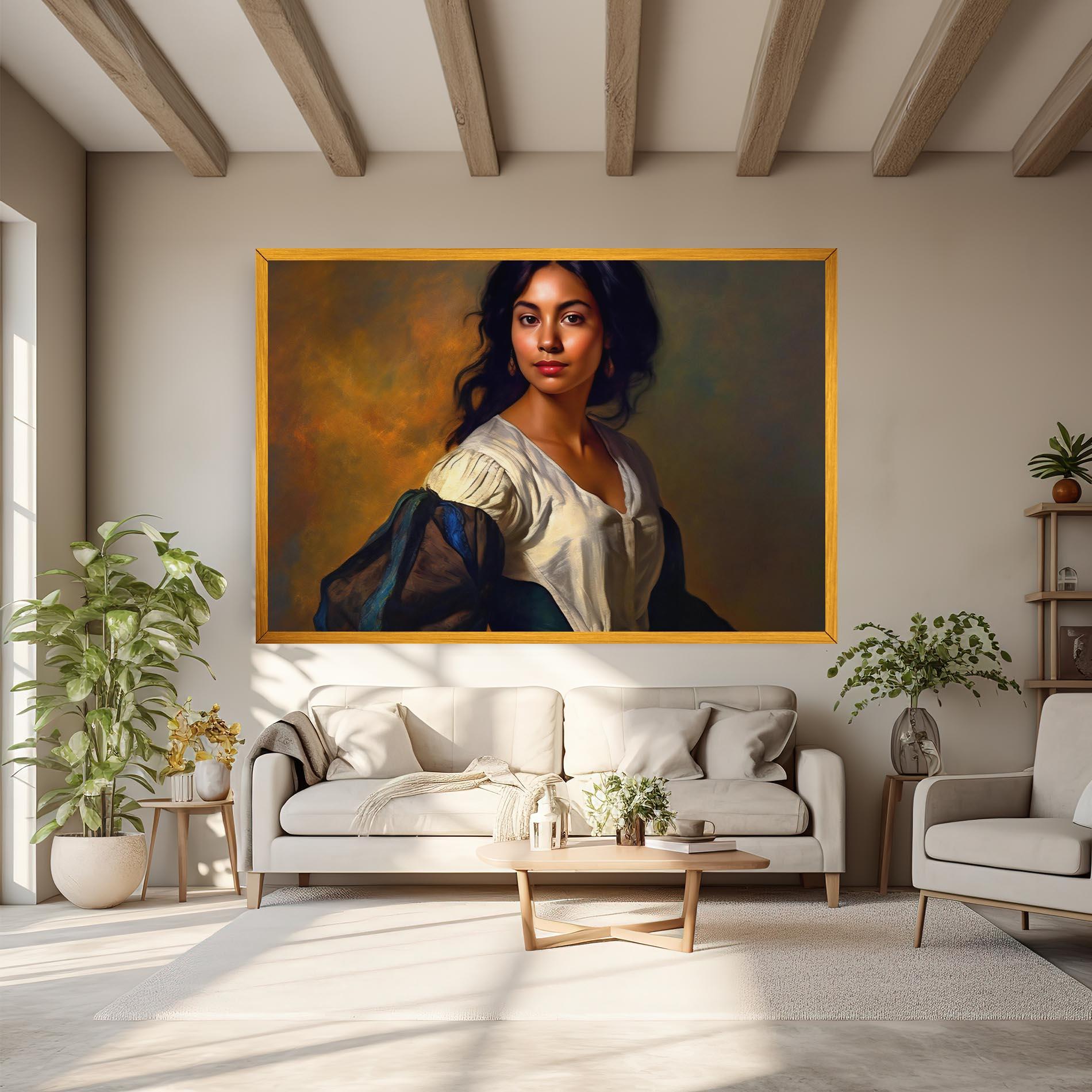 Vászonkép Beautiful Brunette Art mockup 6