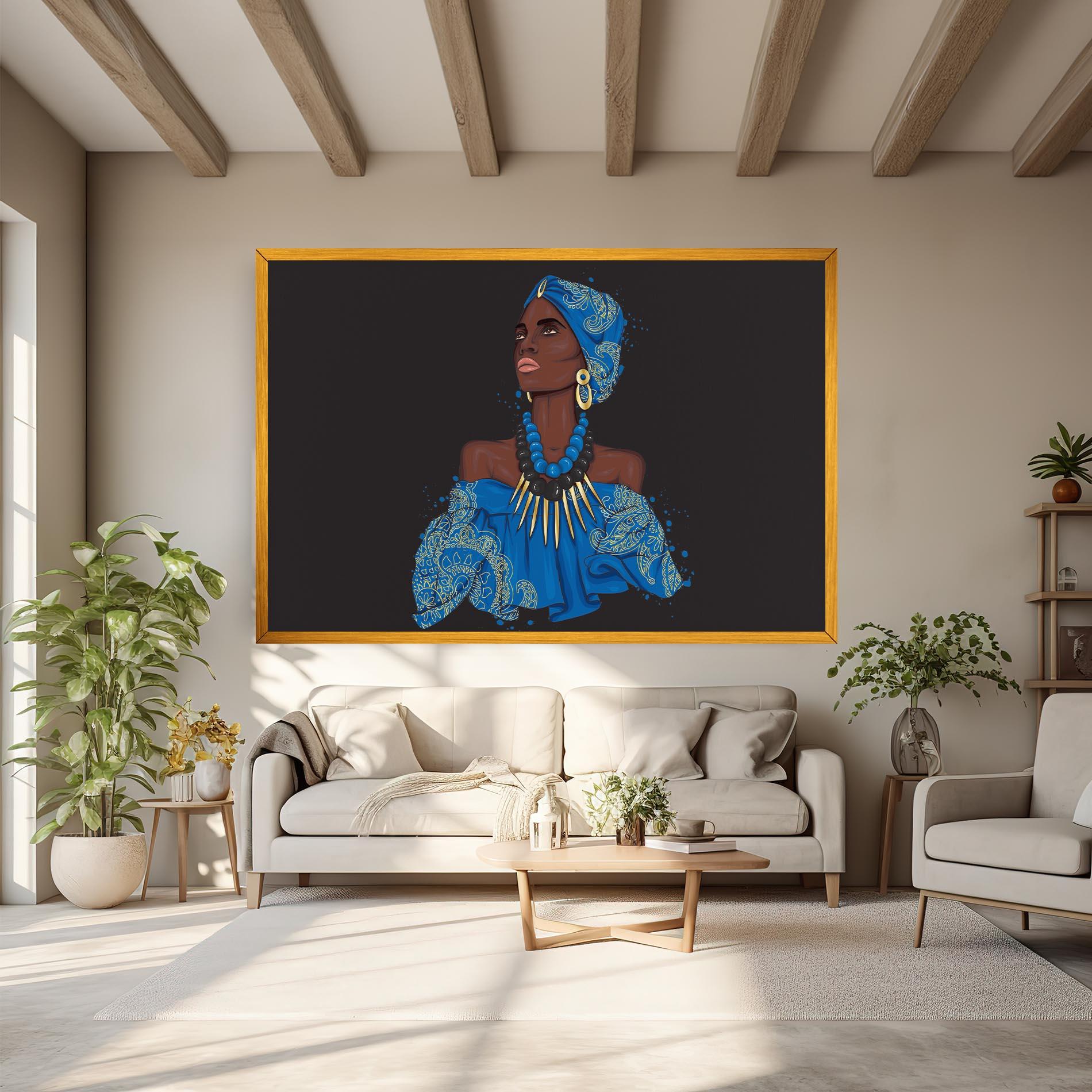 Vászonkép Blue African Outfit mockup 6