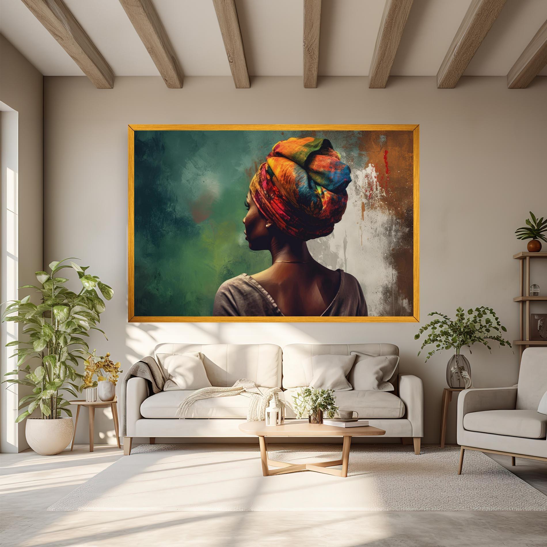 Vászonkép Yellow Turban Art mockup 6