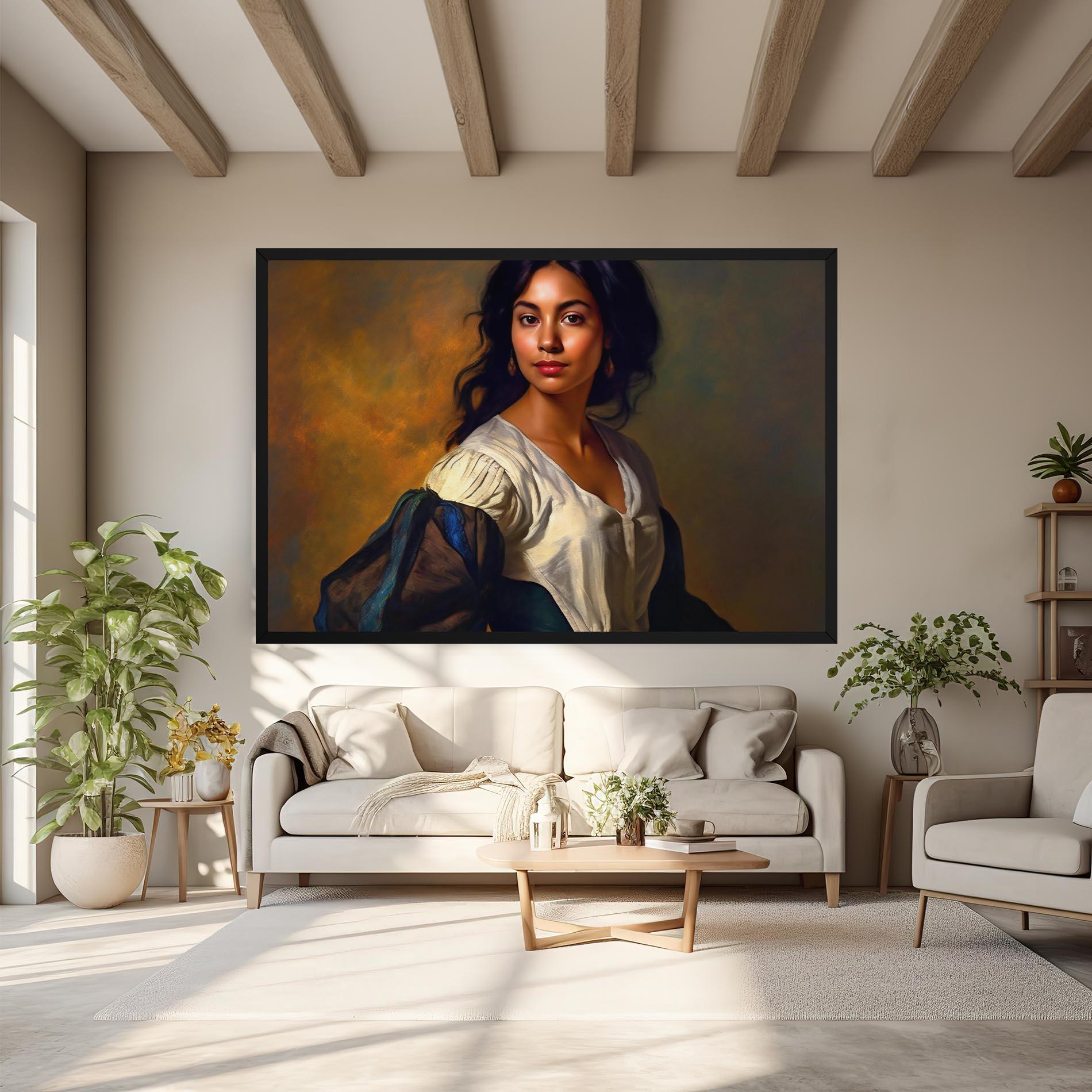 Vászonkép Beautiful Brunette Art mockup 6